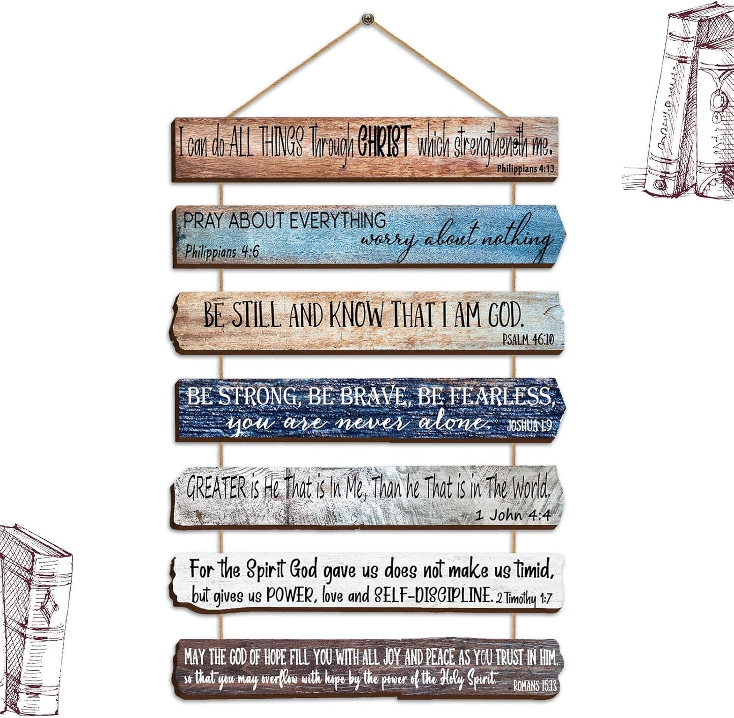 Yookeer Christian Wall Art - Inspirational Wooden Bible Verses for Office & Prayer Room Decor