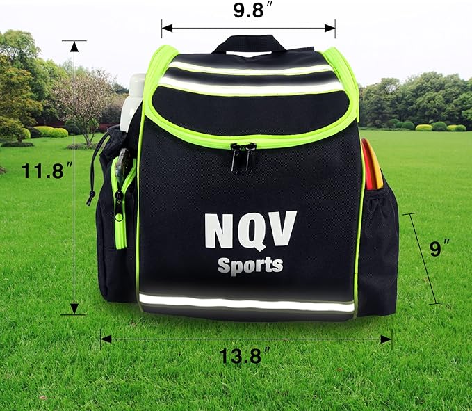 NQV Disc Golf Set with Backpack,Disc Golf Beginner Set,12 Pack Flying Discs with Putters Drivers Mid Ranges+1Green Disc Golf Bag Fluorescent Portable Outdoor Indoor