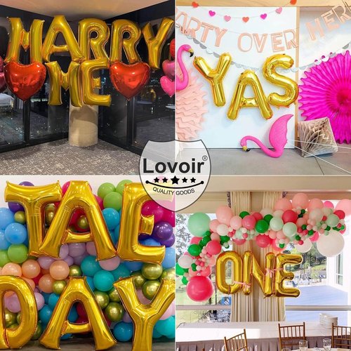 Lovoir 40 Inch Jumbo Gold Letter K Balloon - Mylar Foil Helium Party Decoration