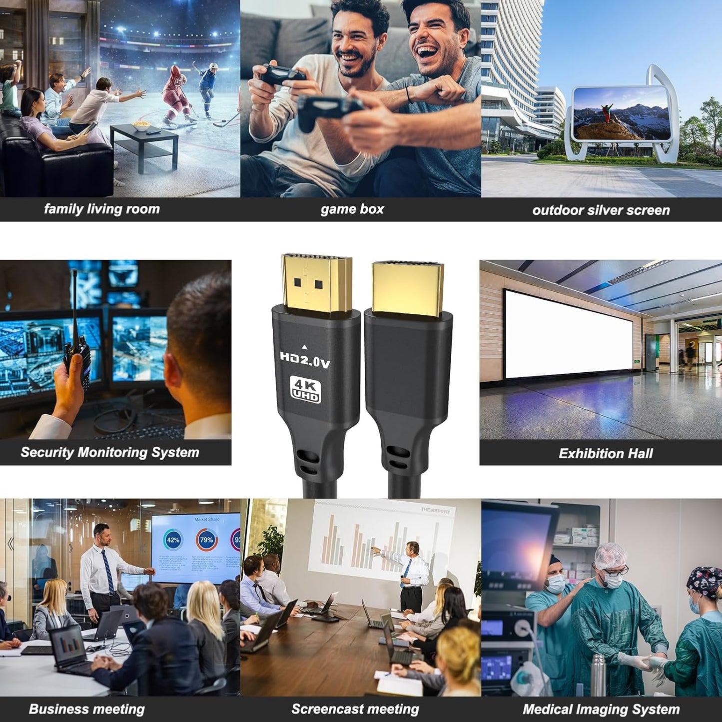 50FT 4K@120Hz, 48 2.1 Long Hdmi Cable, Gbps Ultra High Speed Hdmi Cord with Gold-Plated Connectors, Aluminum Shell