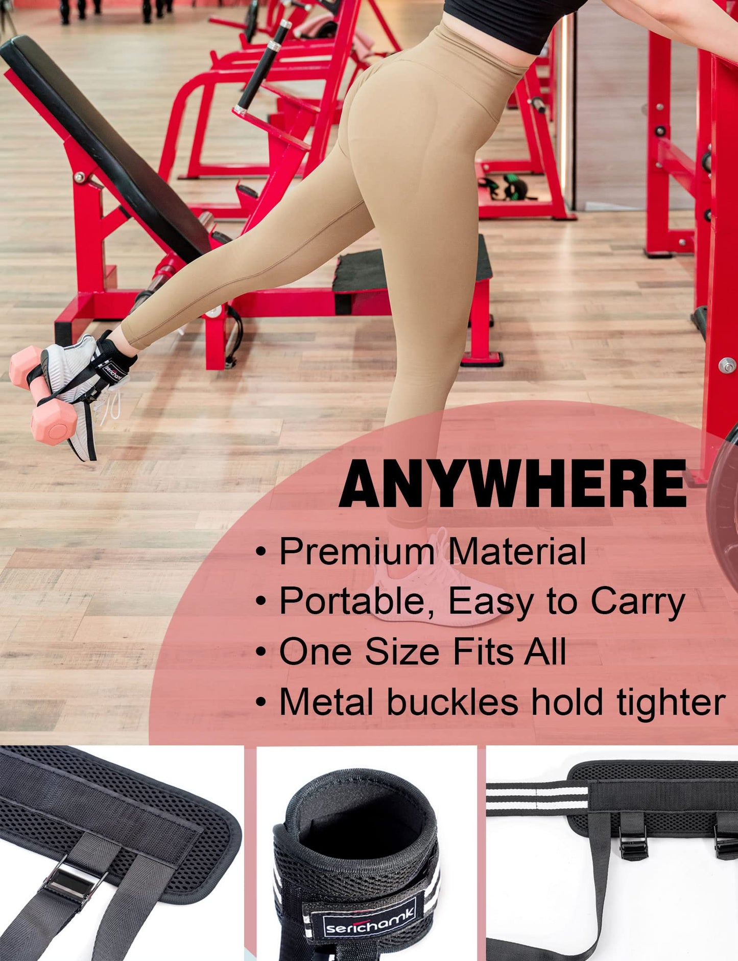Adjustable Foot Weights Ankle Straps Dumbbell Attachment for Feet 2pc - Leg Curl Kickbacks, Leg Extensions Booty Workouts