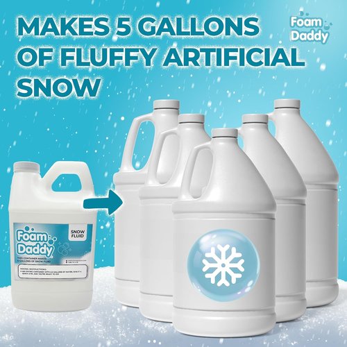 FoamDaddy Snow Machine Liquid Concentrate - Produces 5 Gallons of Fluffy Snow - Safe & Hypoallergenic - 32 oz