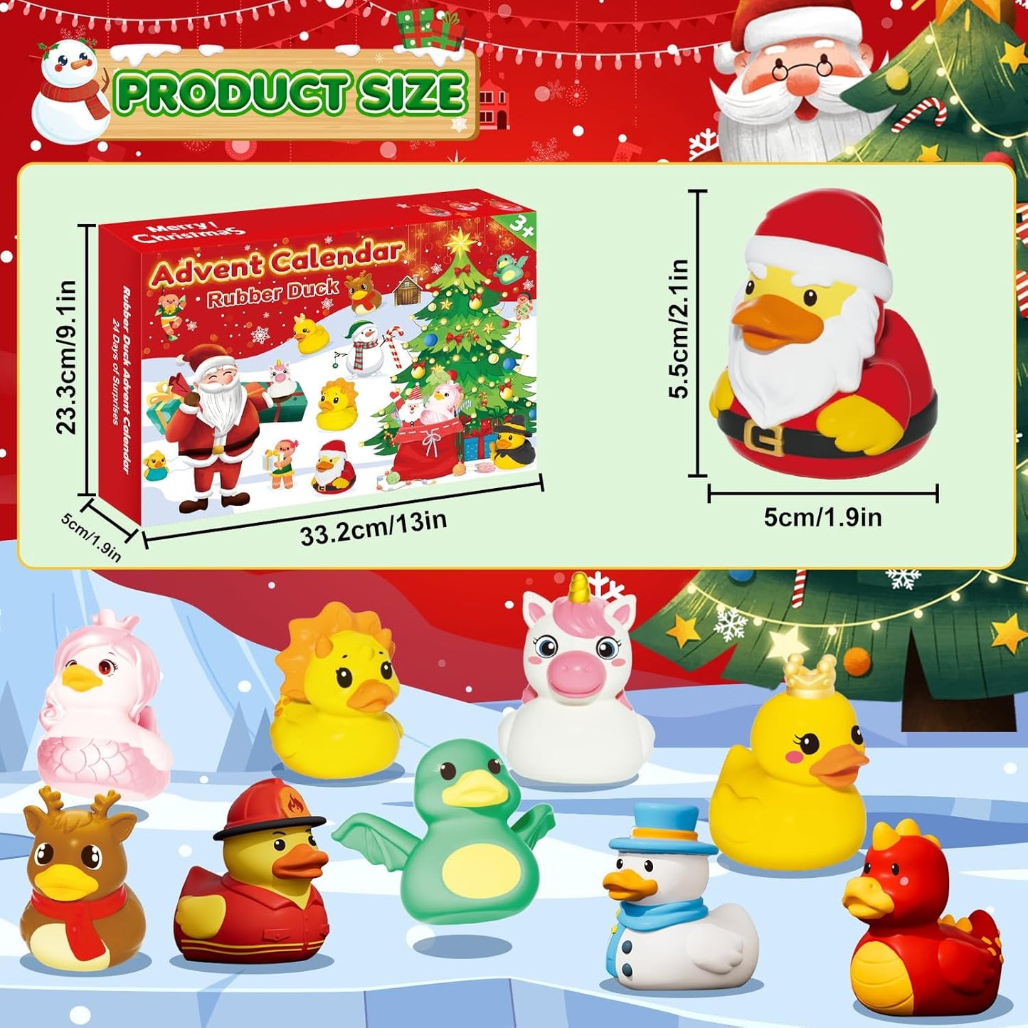 Rubber Duck Advent Calendar 2026 - 24 Days of Fun Bath Toy Surprises for Kids & Toddlers