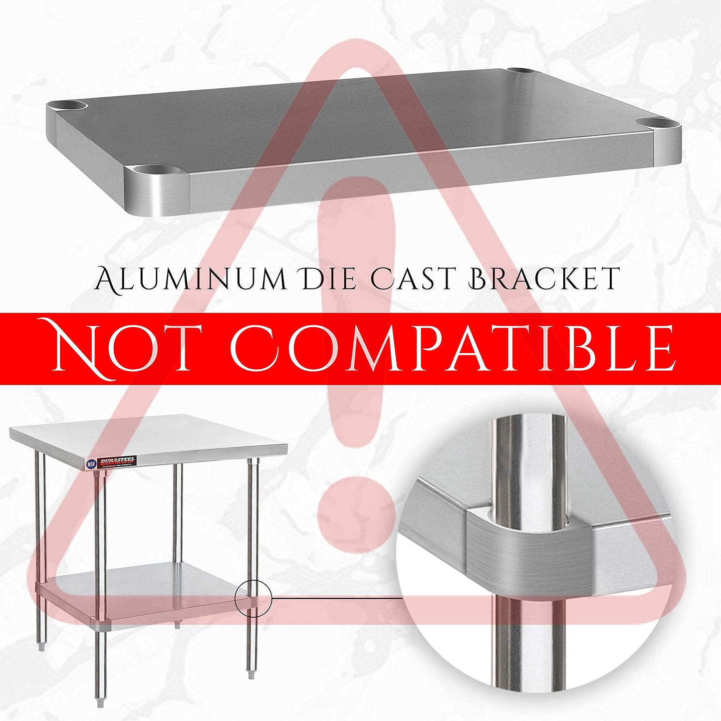 DuraSteel Galvanized Under Shelf for Work Tables - Extra Adjustable Lower Shelf for 30'' x 60'' Stainless Steel and Wooden Worktables - Fits for use in Restaurant, Warehouse, Home, Kitchen, Garage