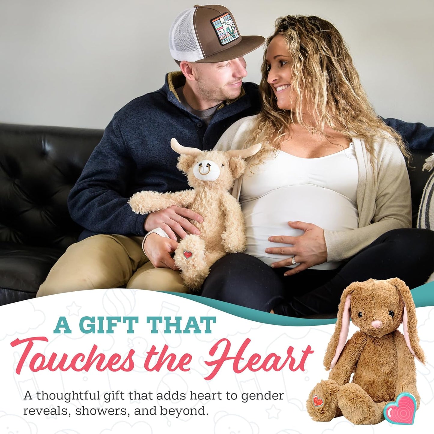 My Baby's Heartbeat Bear 20 Baby Heartbeat Recorder Keepsake with Second Voice Recorder, Pregnancy Memory Gift