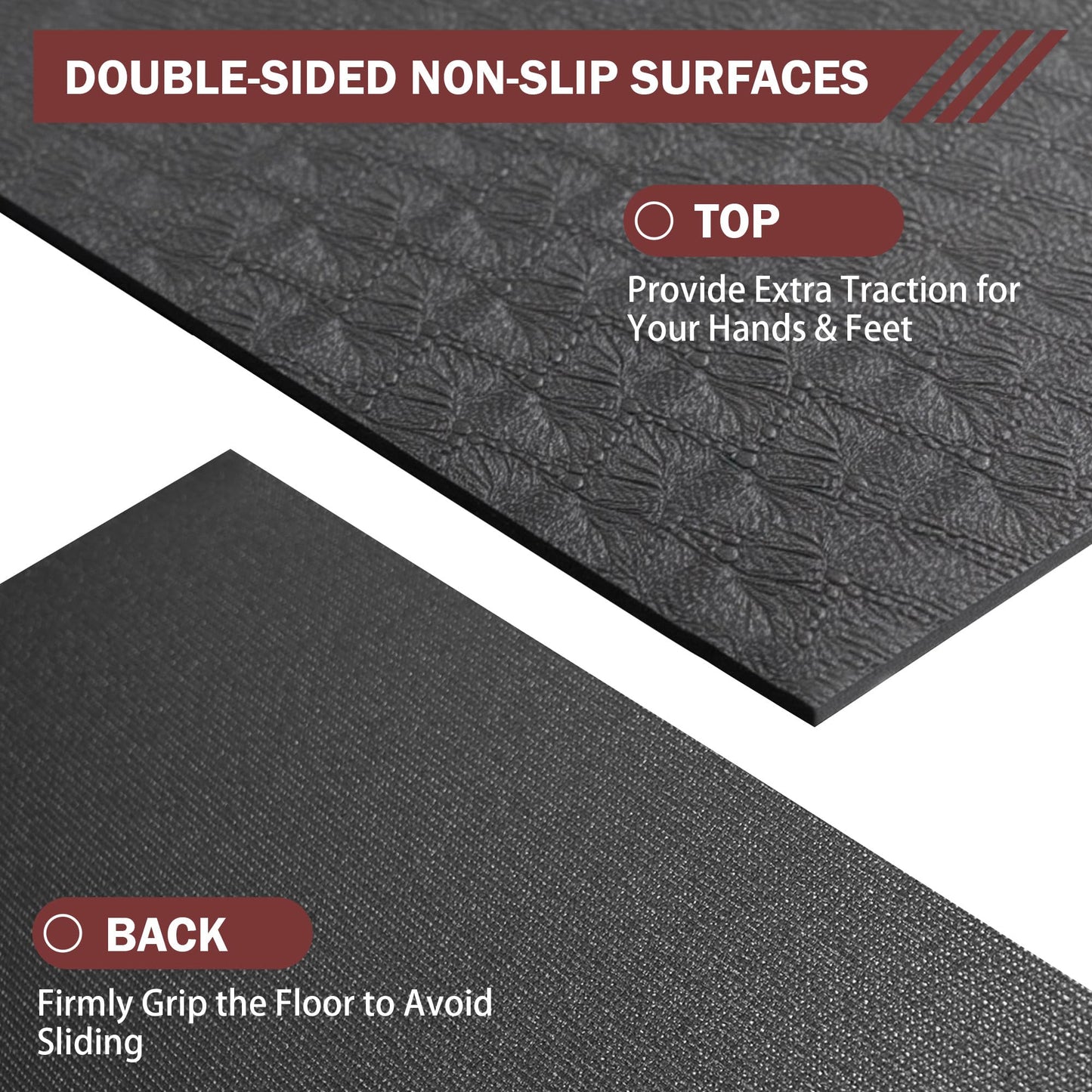Stepwaver Extra Large Exercise Mat, 7'x5' (6mm) Thick Workout Mat for Home Gym & Garage Flooring, Shoe-Friendly, Non-Slip, Ultra Durable, Thick Large Workout Mats for Home Workouts