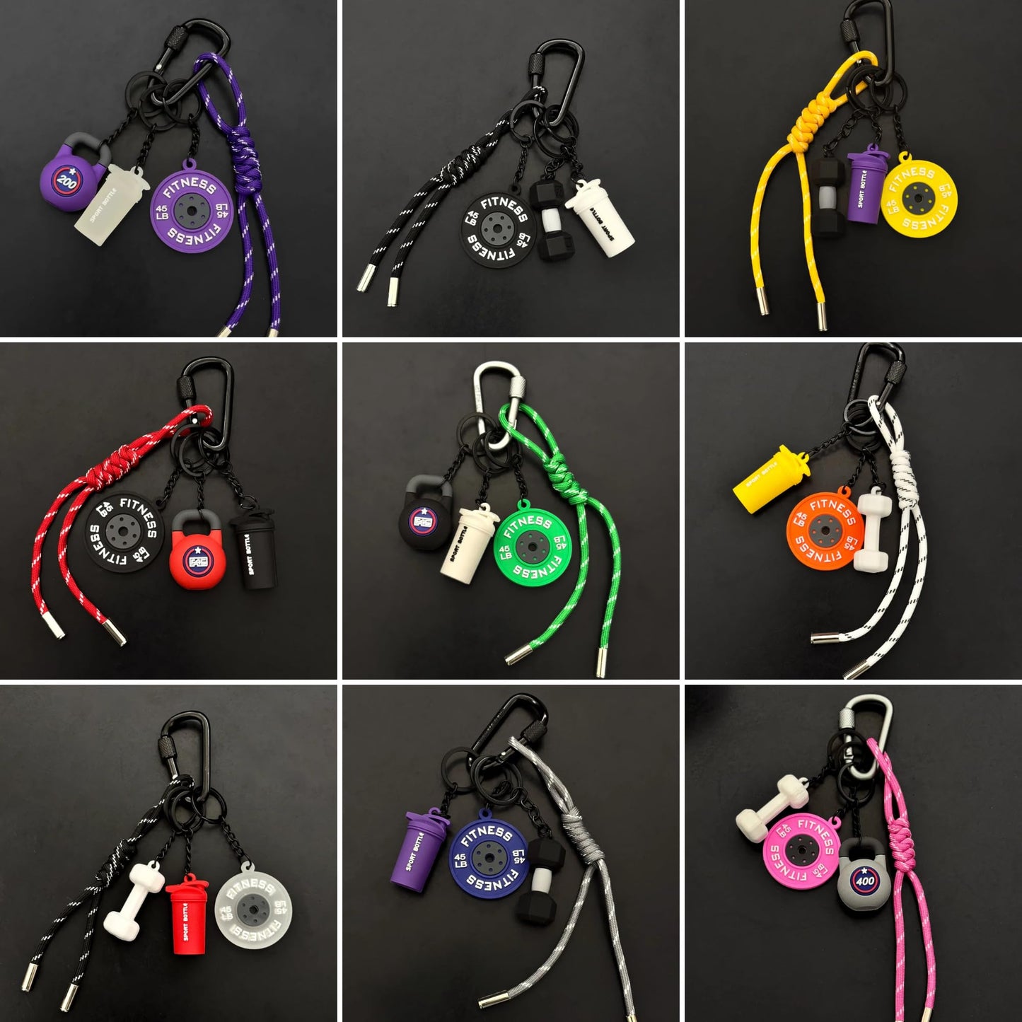 Fitness Keychain for Gym Lovers - Premium Gift for Fitness Enthusiasts (black)