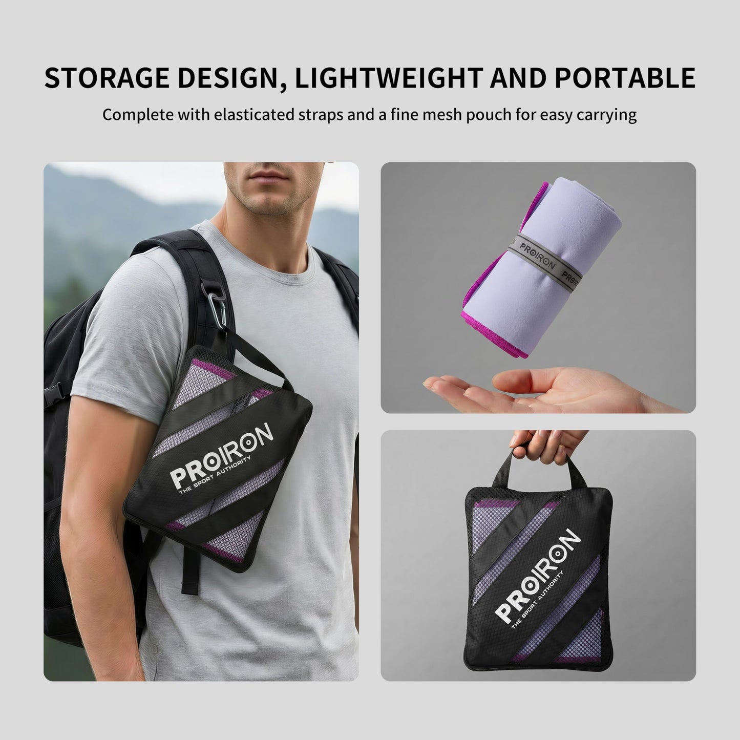 PROIRON Microfiber Towel,Quick Dry & Super Absorbent Towel,Travel & Gym & Camping Towel Lightweight for Swimming,Beach,Gym-32 x16“