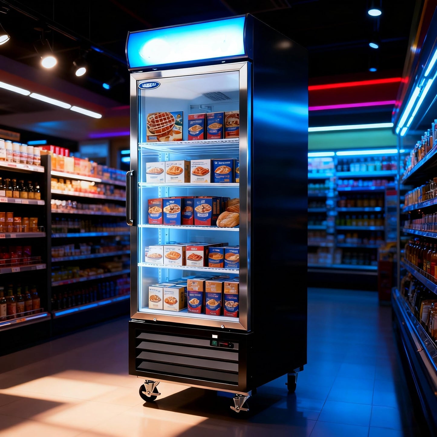 81" Commercial Upright Freezer with 3 Glass Door, 70 Cu.Ft Display Freezer Upright, -8~-1℉, Reach-in Fan Cooling Freezer with 12 Shelves & LED Top Panel for Restaurant Diner Bar, ETL Approved