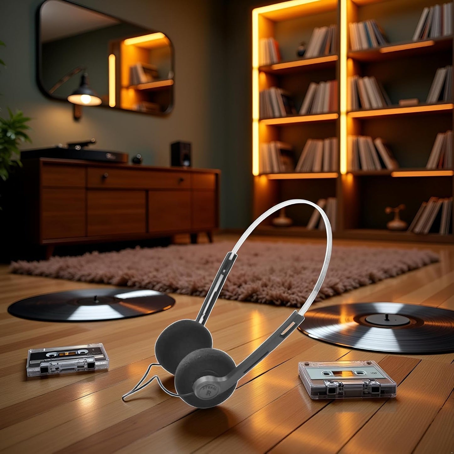JJLFresheners Retro Over-Ear Headphones,Wired Stereo Headphones,Headphone,Lightweight Portable Headphone