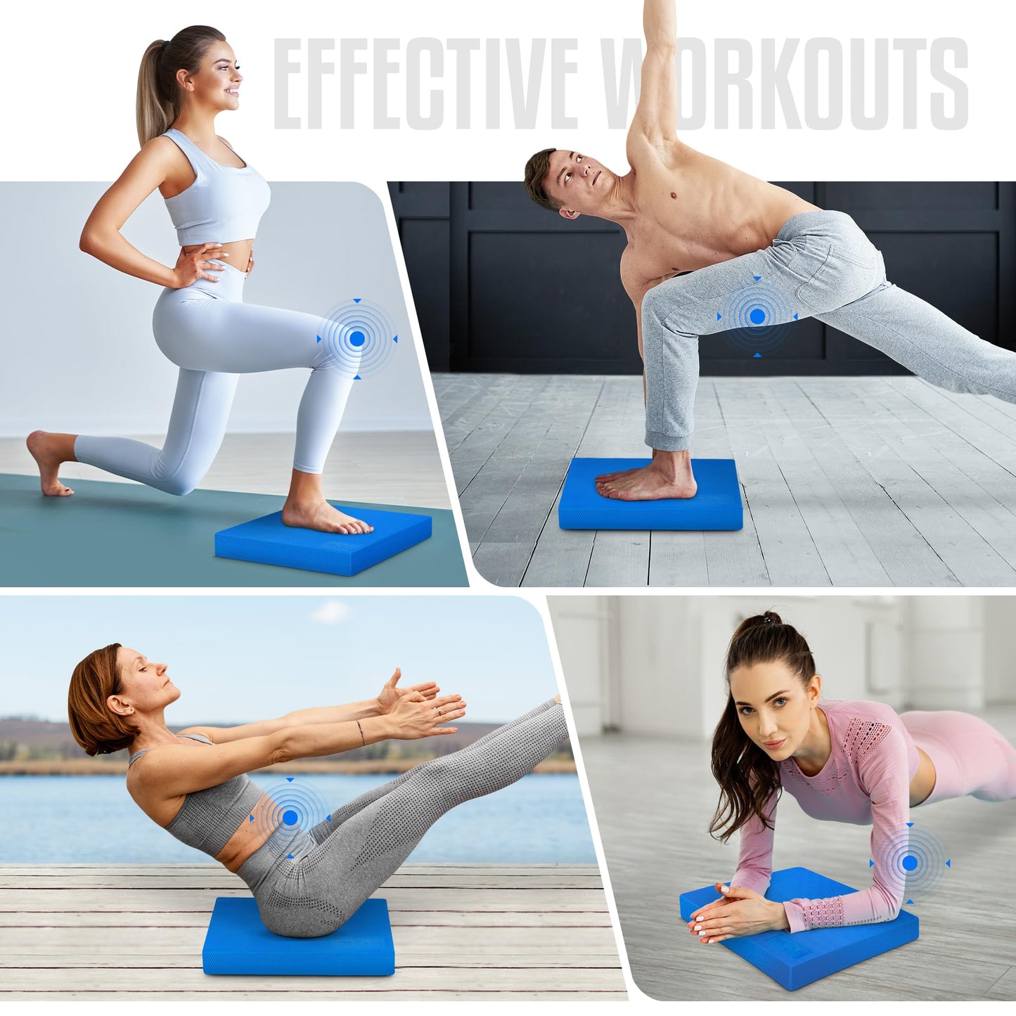 Yes4All Balance Pad, Nonslip TPE Foam Balance Pad with Upgraded Sizes - L, XL, XXL Balance Mat for Fitness, Yoga & Stability Training - Multicolor Options - L, Blue