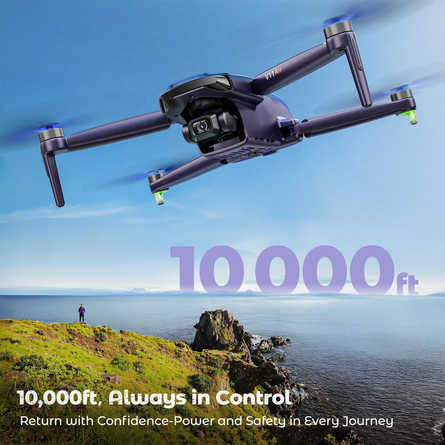 V11PRO Drone with 8K Camera for Adults, 3-Axis Gimbal Drones with 4K/30fps Video, 48 Million Pixels, 80min Flight Time with 2 Batteries, 6KM Video Transmission Quadcopter, Professional Drone