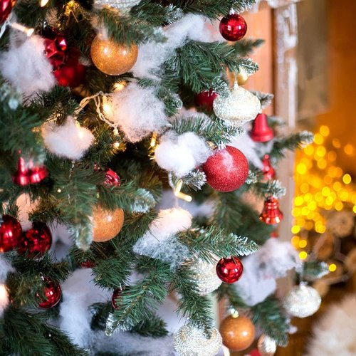 CFOFT Fake Snow - Faux Cotton Snow Fluff for Christmas Village & Winter Decorations (11.2 OZ)