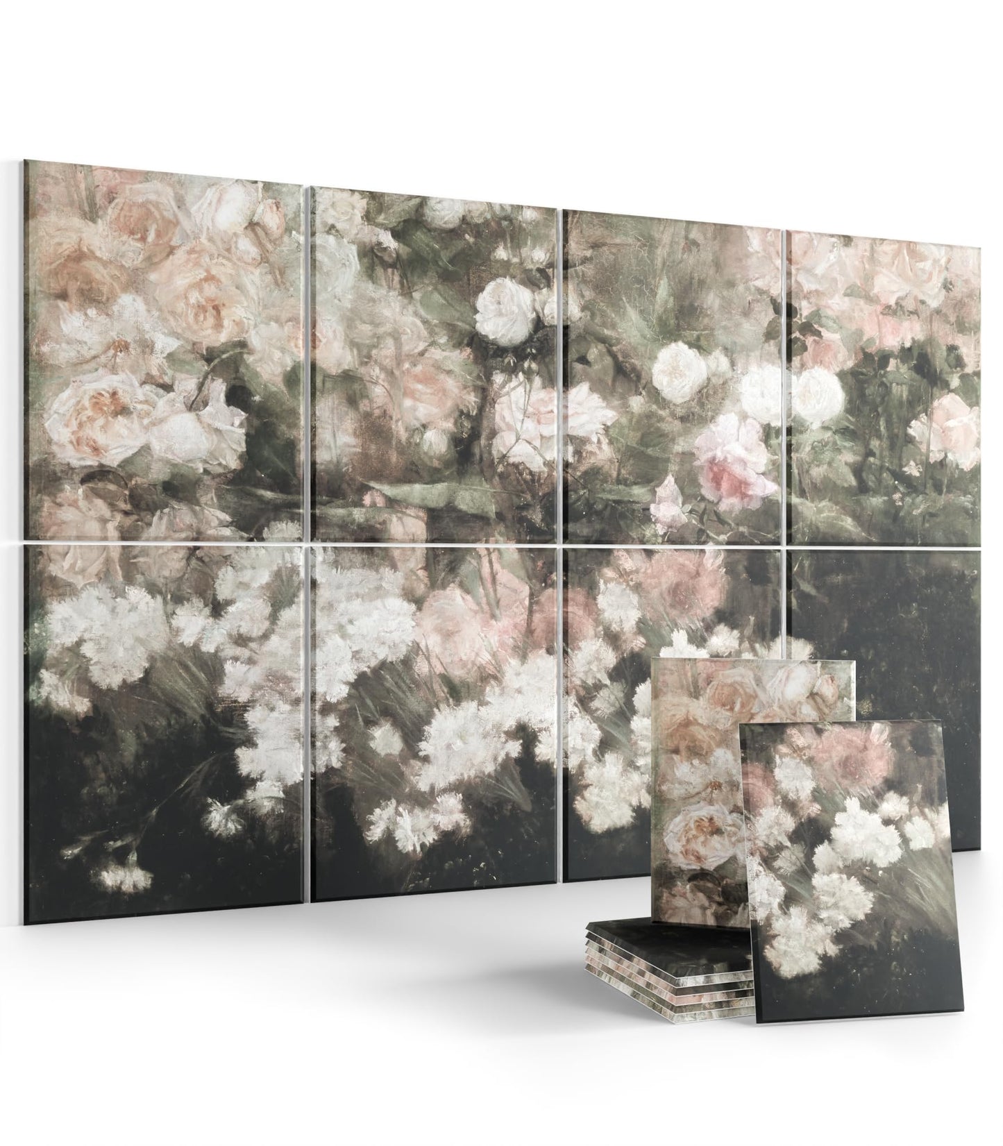 Wall Art Acoustic Panels,70''×47''Sound Absorbing Panels-8-Pack with 60 Adhesive Tabs, Decorative Sound Absorbing Panels for Living Room and Recording Studio, Offices-Garden in May