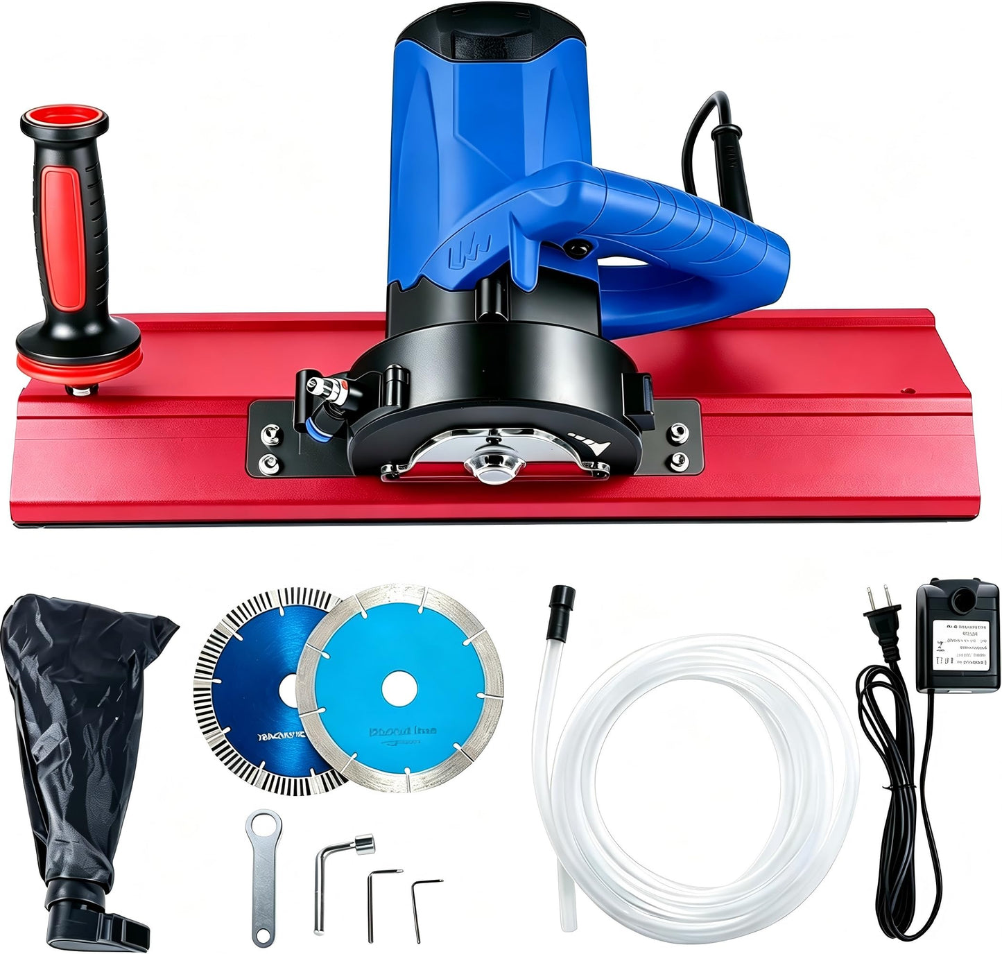 1800W Tile Beveling Tool, 43° Chamfer Machine with 16-Roller Base, Water Cooling & Dust Bag, Edge Bevel Cutter for Porcelain, Ceramic Tile, Marble & Stone
