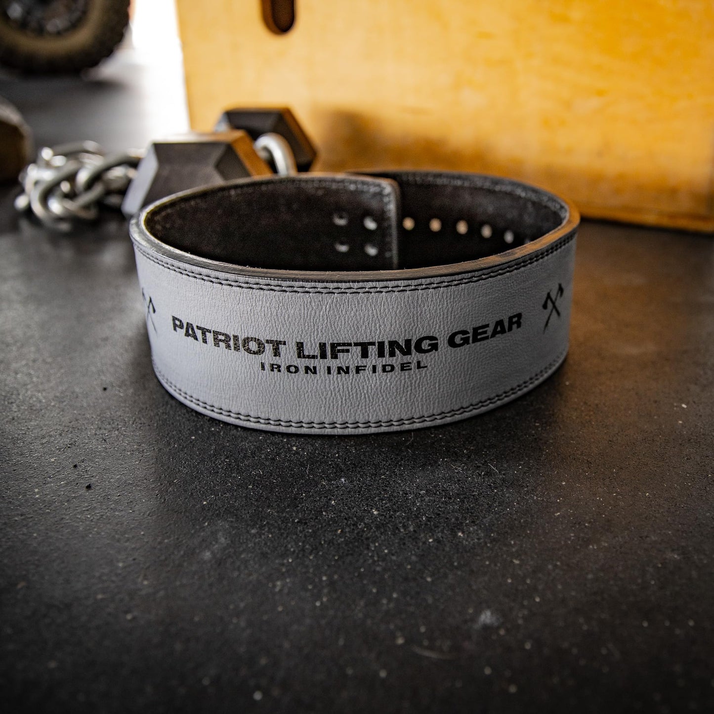 Weight Lifting Belt - Lever Gym Belt for Weightlifting, 10mm Leather Weight Belt for Men, 4 Inches Wide for Support & Stability for Workouts, Powerlifting, Bodybuilding, Fitness & Crossfit M PLG GRY