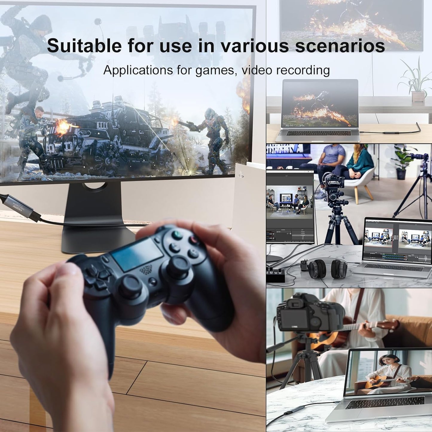SUOFEIXIANG 4K 30FPS 3.0 VLC,OBS,Amcap,PS5,Switch,Xbox HDMI Video Capture Card,Video Recording Card HDMI USB for Gaming