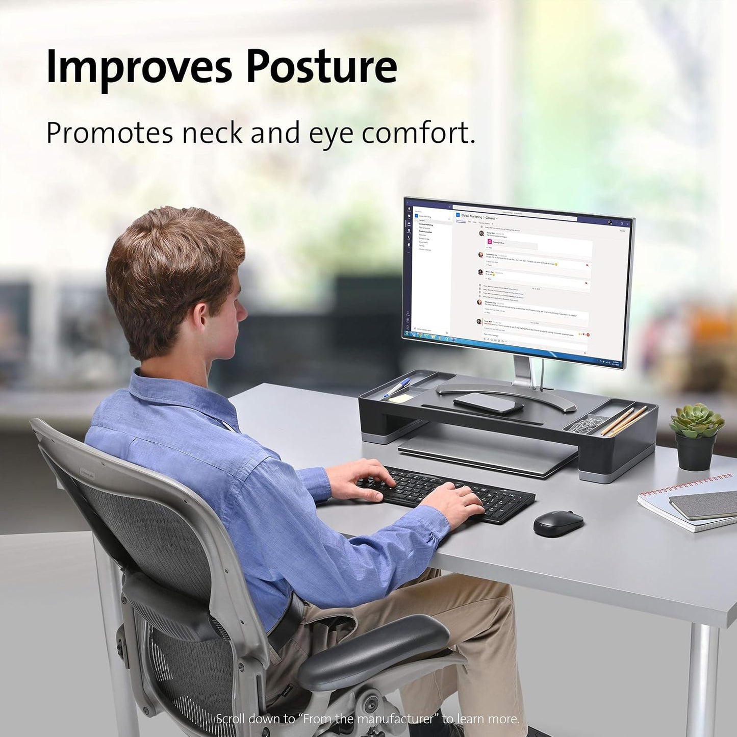 (K58300WW) Kensington Organizing Monitor Stand-Black