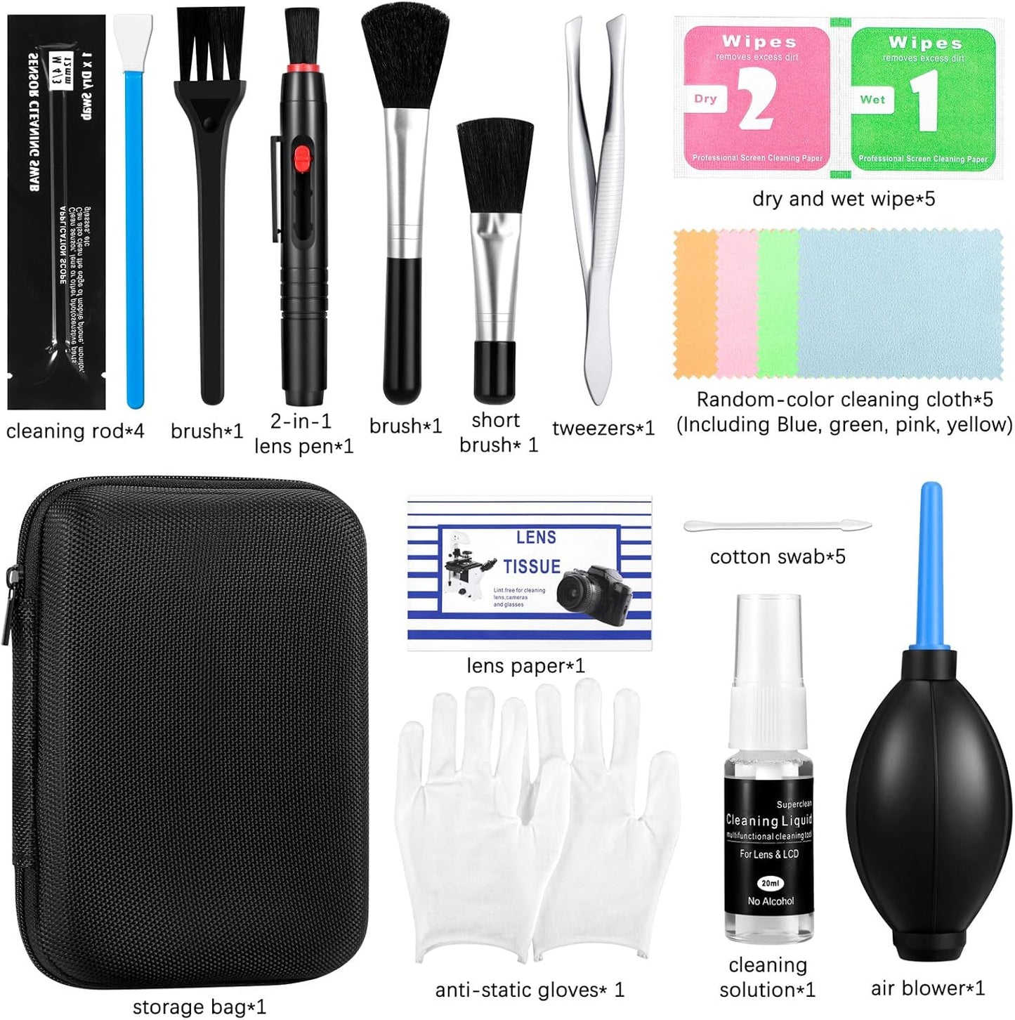 ZMYPPYA Set Camera Cleaning kit - Professional Camera Lens Cleaning Kit,Complete DSLR & Mirrorless Camera Sensor