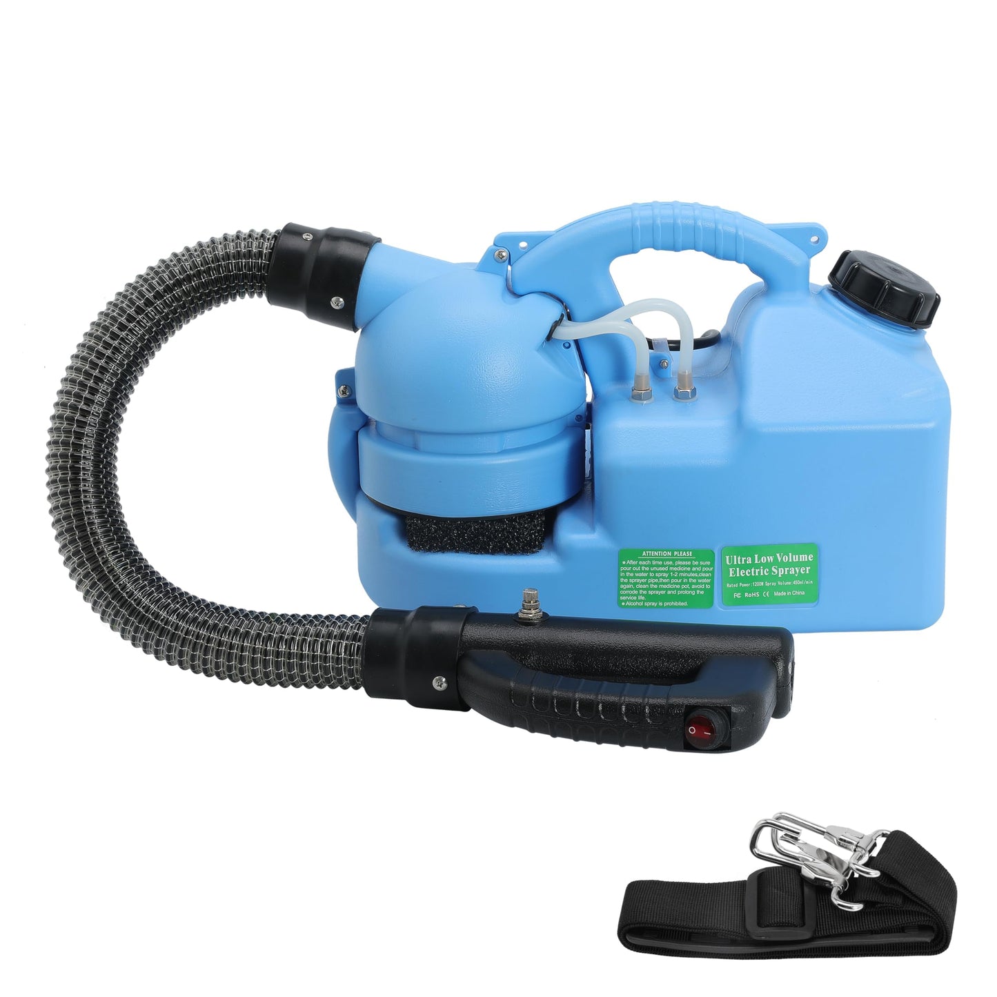 7L (1.85 Gallon) Electric ULV Fogger Machine, Portable Fogger Sprayer Machine Electric Atomizer Ultra Low Volume Sprayer for Home Indoor and Outdoor Spraying Use, 1 Pack