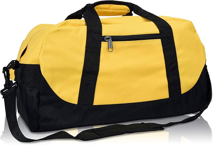 DALIX 18" Two Tone Duffle Bag Medium Black Red Blue Gold Pink Purple Gray