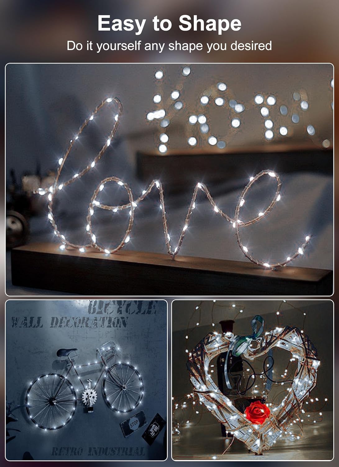 Skiennix 33Ft 100LED Outdoor String Lights - Waterproof Pure White Fairy Lights with Remote for Indoor & Outdoor Decor