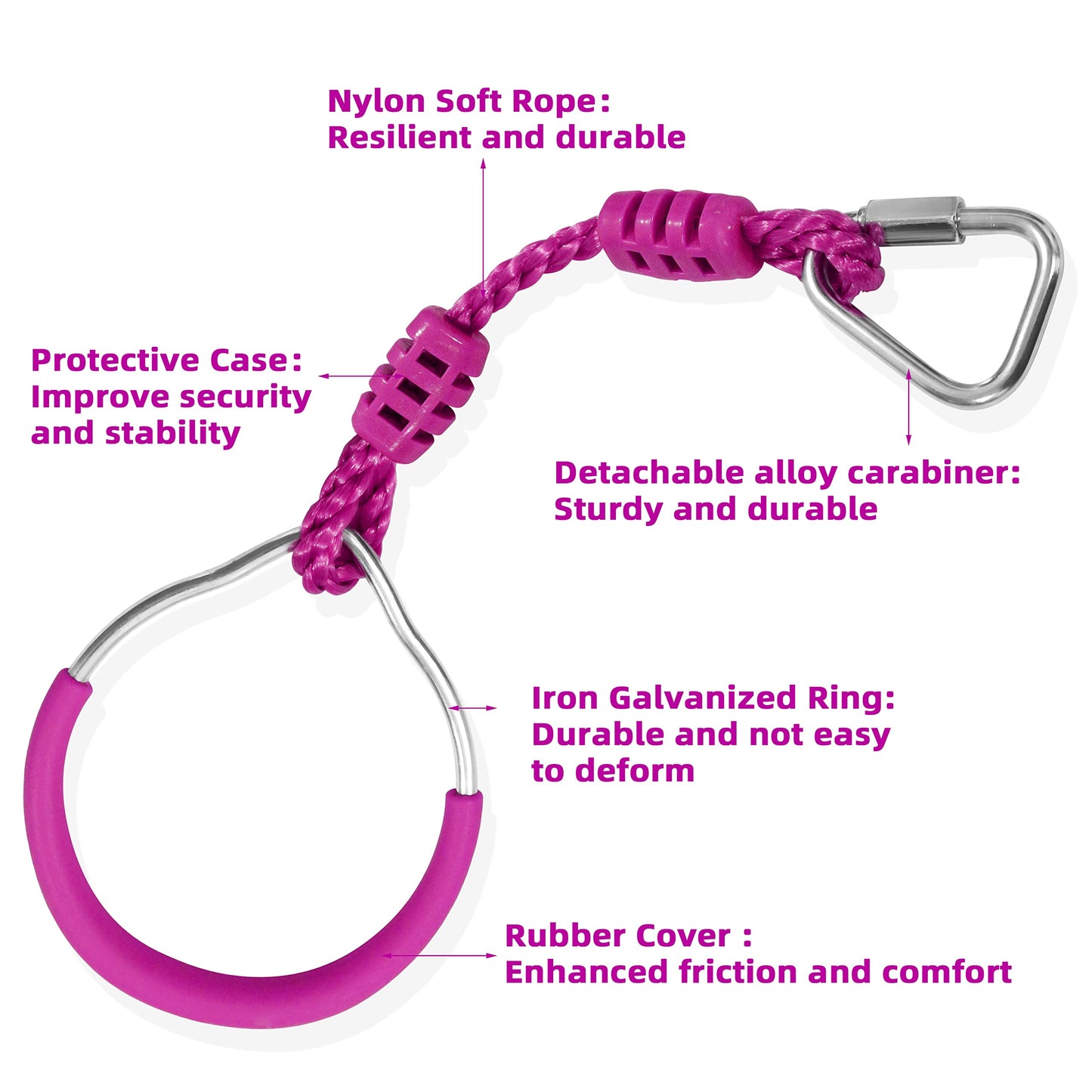7 Colorful Ninja Ring Fitness Gymnastic Ring Outdoor Backyard Playground Training Equipment Play Set, Funny Jungle Gym Fist Hanging Swing Monkey Bars Ninja Warrior Obstacle Course Trapeze Accessories