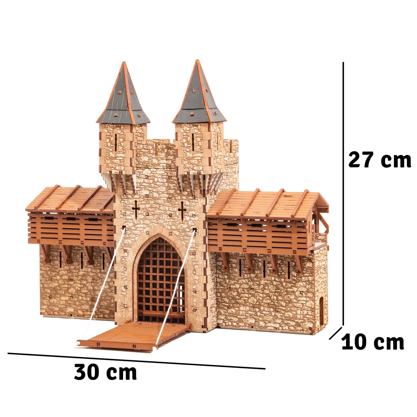 Barbican P - Castle gate - 3D Wooden Puzzle - DIY 28mm Scale Model Building Set for Adults and Collectors - Assembly kit - Tabletop Miniature Terrain Set
