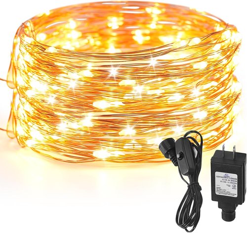 Ariceleo 33 Ft. Fairy Lights | 100 LED Waterproof Copper Wire String Lights - Warm White for Indoor/Outdoor Decor