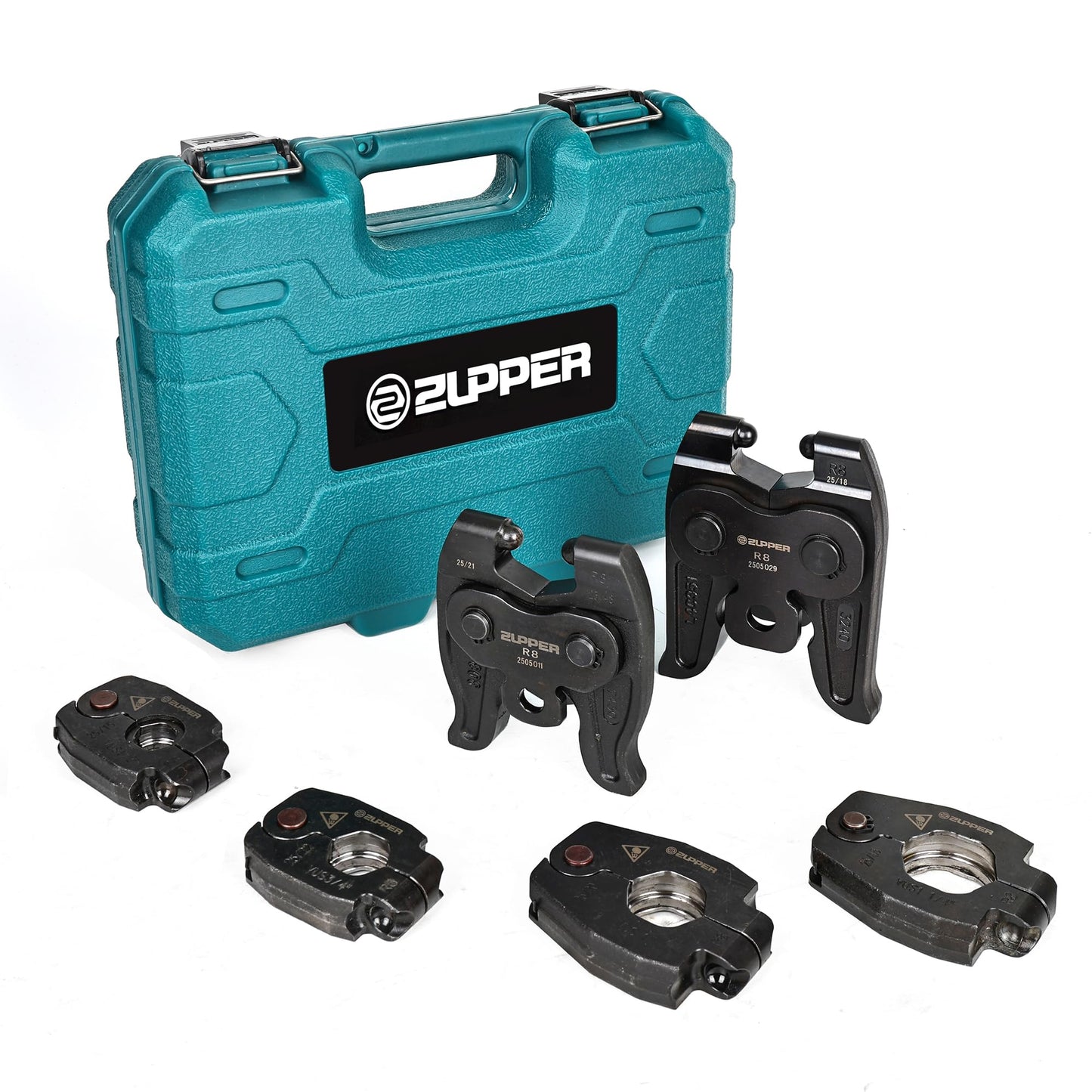 ZUPPER Press Ring Kit - 4PCS Copper Pro Press Rings 1/2" to 1-1/4", 2PCS Rotating Actuators R8-24 and 3240-R8 Suitable for Narrow or Angled Installation Areas, fit Compact and Standard Press Tools