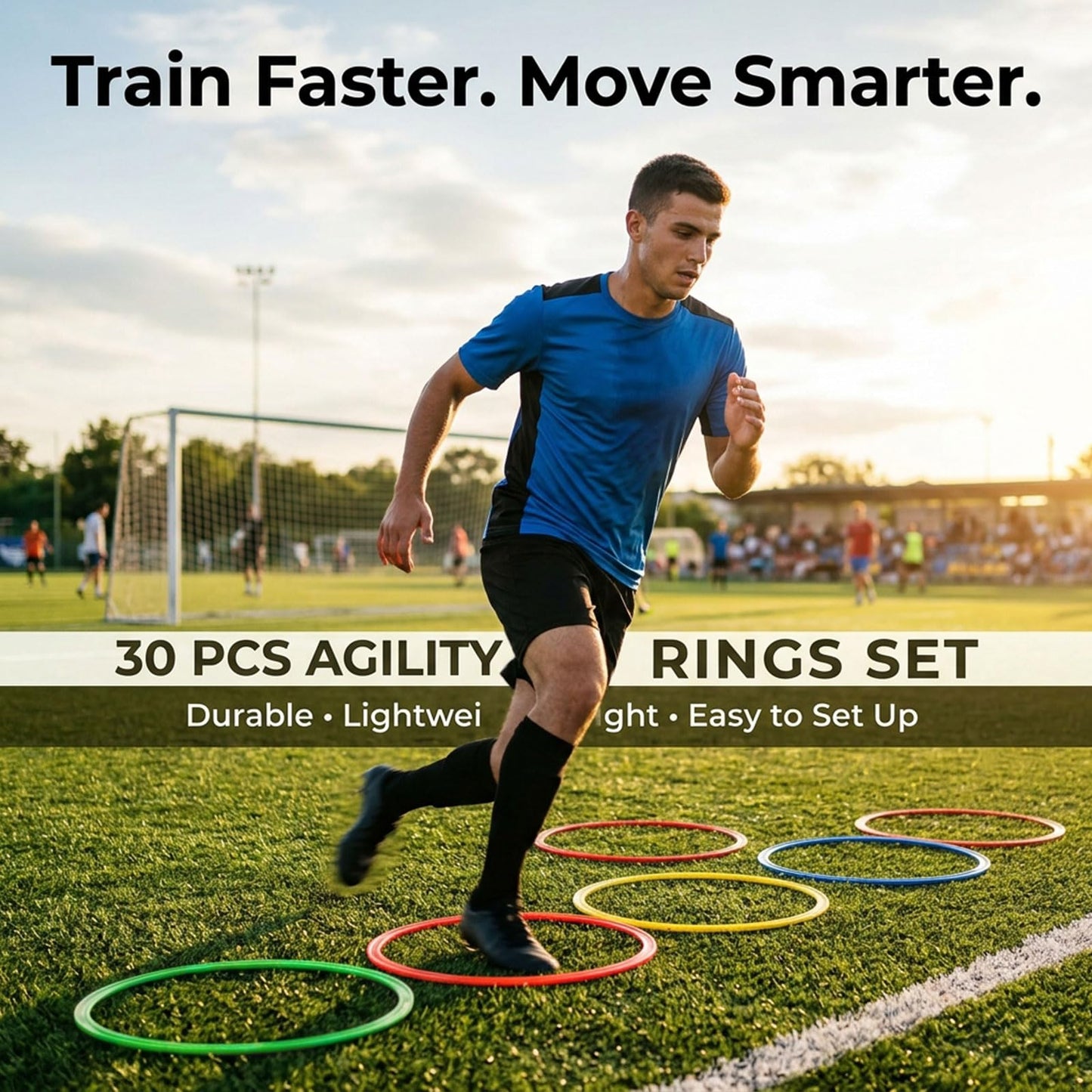 Avoirdus 30 PCS Agility Rings Speed Training Set: 15" Exercise Speed Circle Jump Hoops for Soccer Football Footwork Coordination Speed Drill and Athletic Training Equipment
