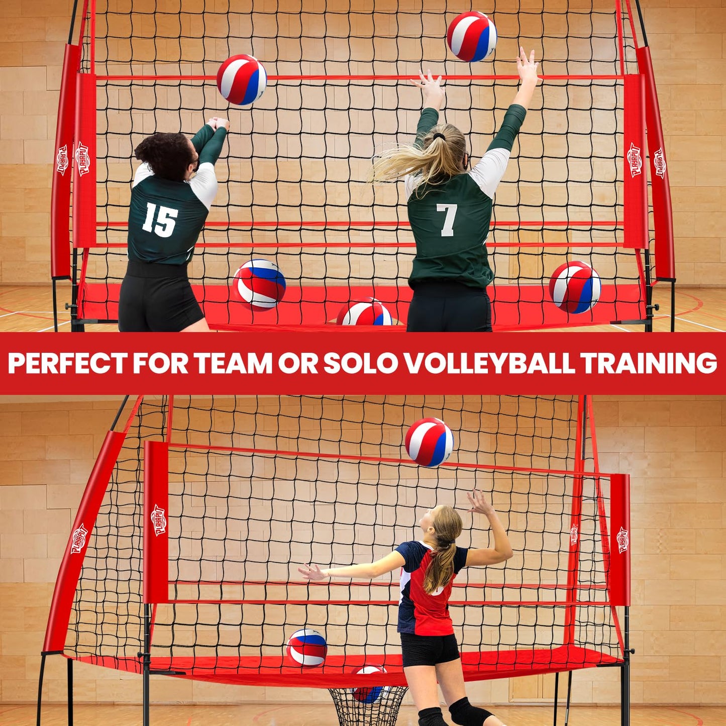 Volleyball Training Equipment,Height Adjustable Volley Ball Practice Net Station for Serving, Spiking, Hitting Practice,Easy Setup Volleyball Net for Backyard Indoor Outdoor with Carryingbag