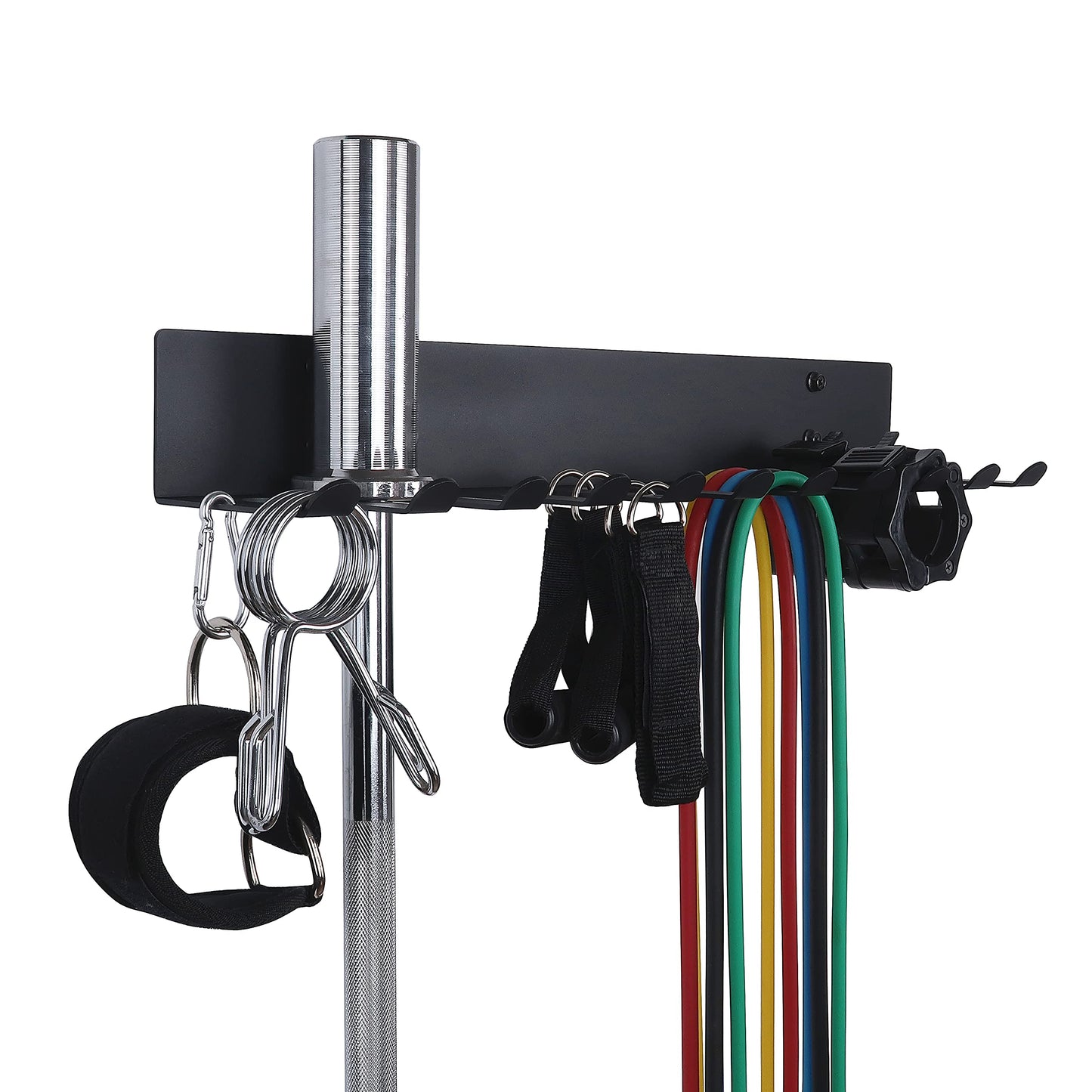 Topsair Gym Storage Rack Resistance Band Rack Wall Mount Barbell Rack Heavy Duty Home Gym Storage Rack for Gym Equipment, Exercise Bands, Lifting Belts and Jump Ropes, Gym Accessories (11 prongs)