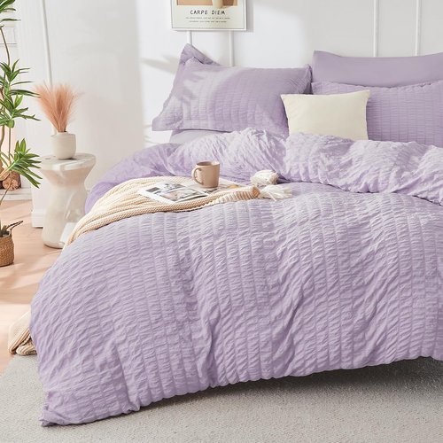HYMOKEGE Lavender Twin Comforter Set - 5-Piece All-Season Luxury Bedding in a Bag