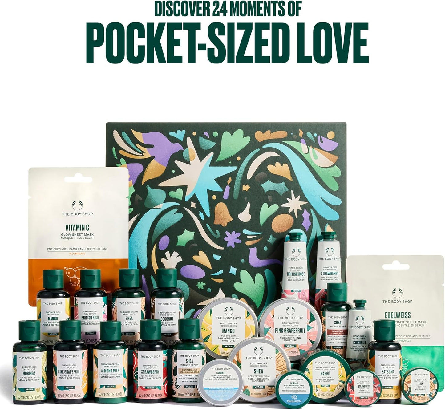 The Body Shop Classic Beauty Advent Calendar - 24-Piece Gift Set with Creams, Gels & Hand Balms