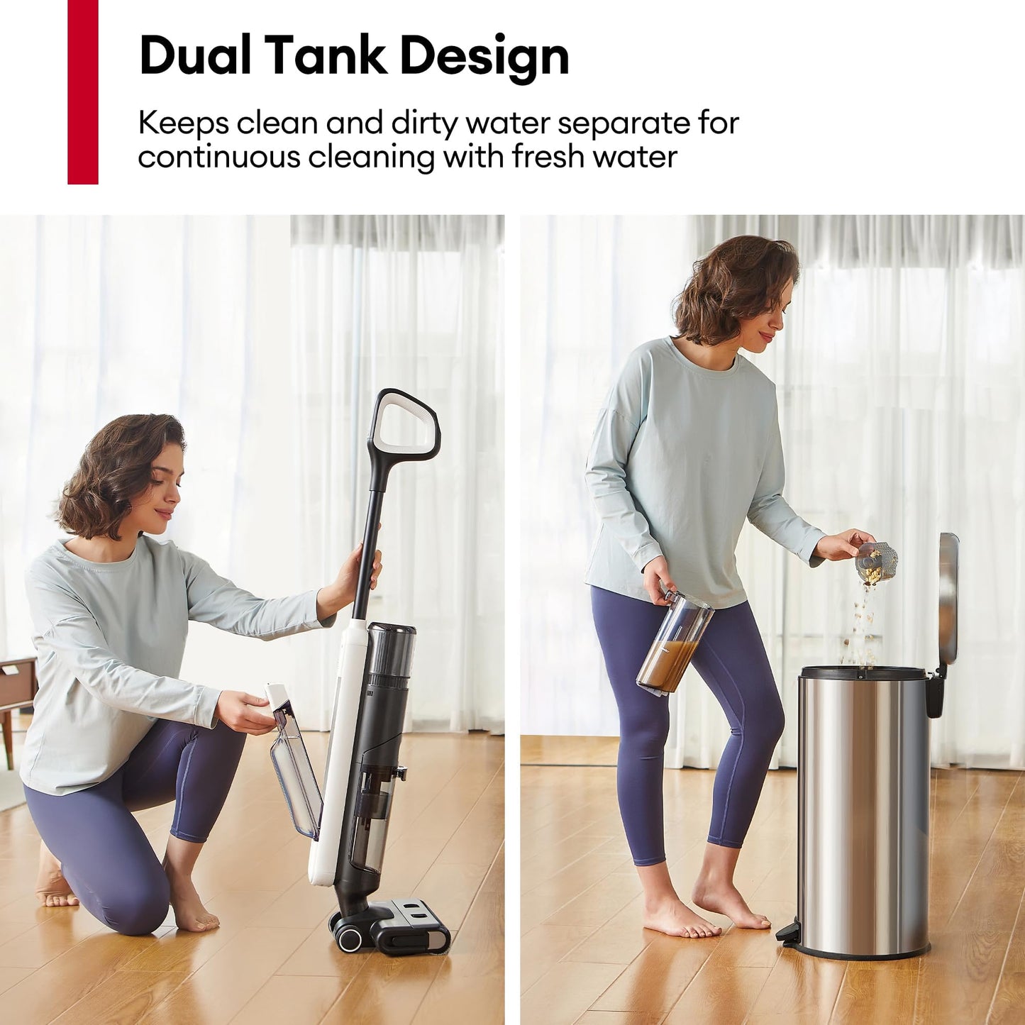 Ultenic Wet Dry Vacuum Cleaner, Cordless Vacuum Mop Combo with Self-Cleaning, 50min Runtime, Smart Mess Detection, Edge Cleaning, LED Display, 3-in-1 Floor Cleaner Machine for Hard Floor, AC1 Elite
