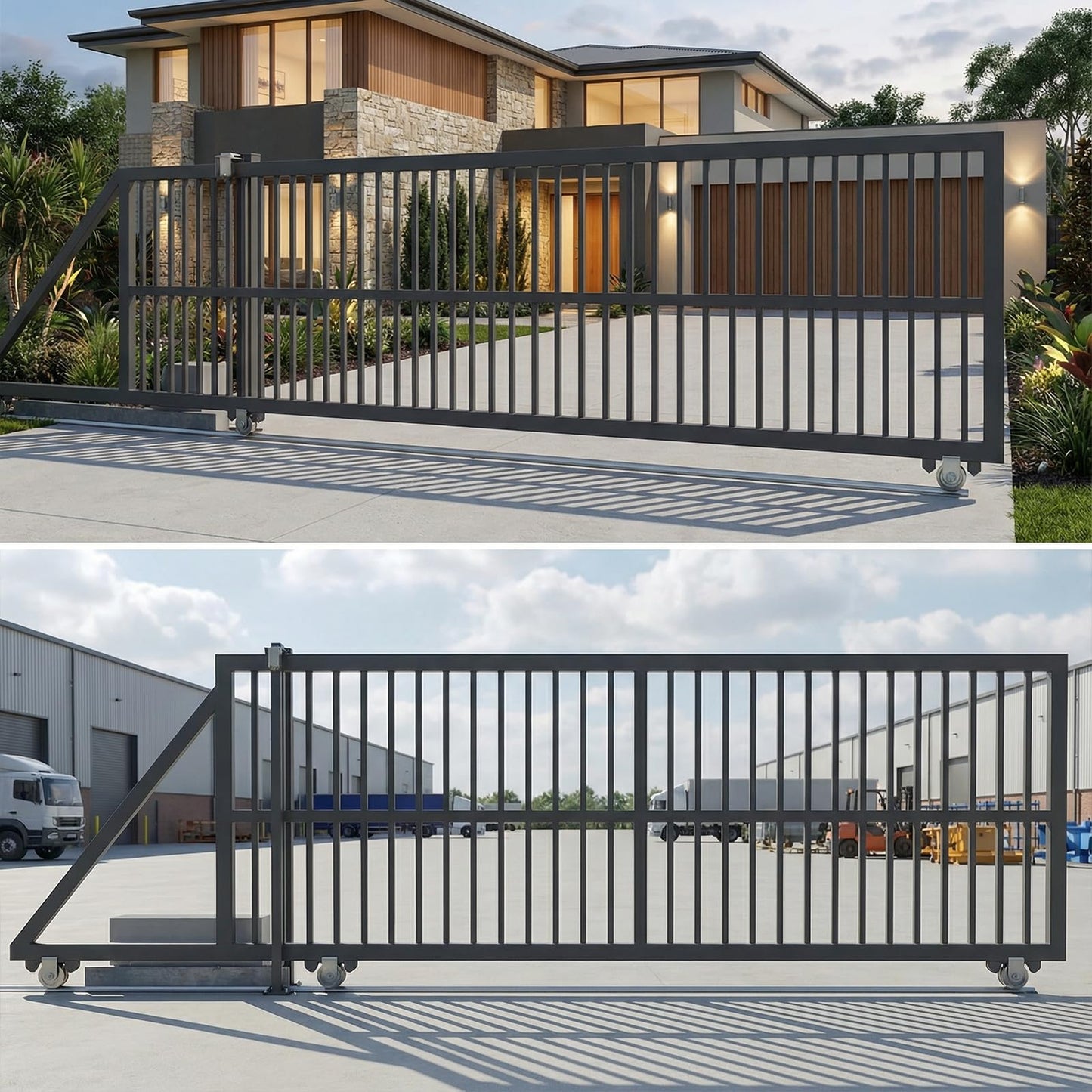 8FT(4FT×2) Heavy Duty Extra Wide 3.5" Wide V-Track for Sliding Gate,Compatible with 4" & 6" V-Groove Wheels, Galvanized Steel Ground Track Modular Design for Driveway, Warehouse & Industrial Gates