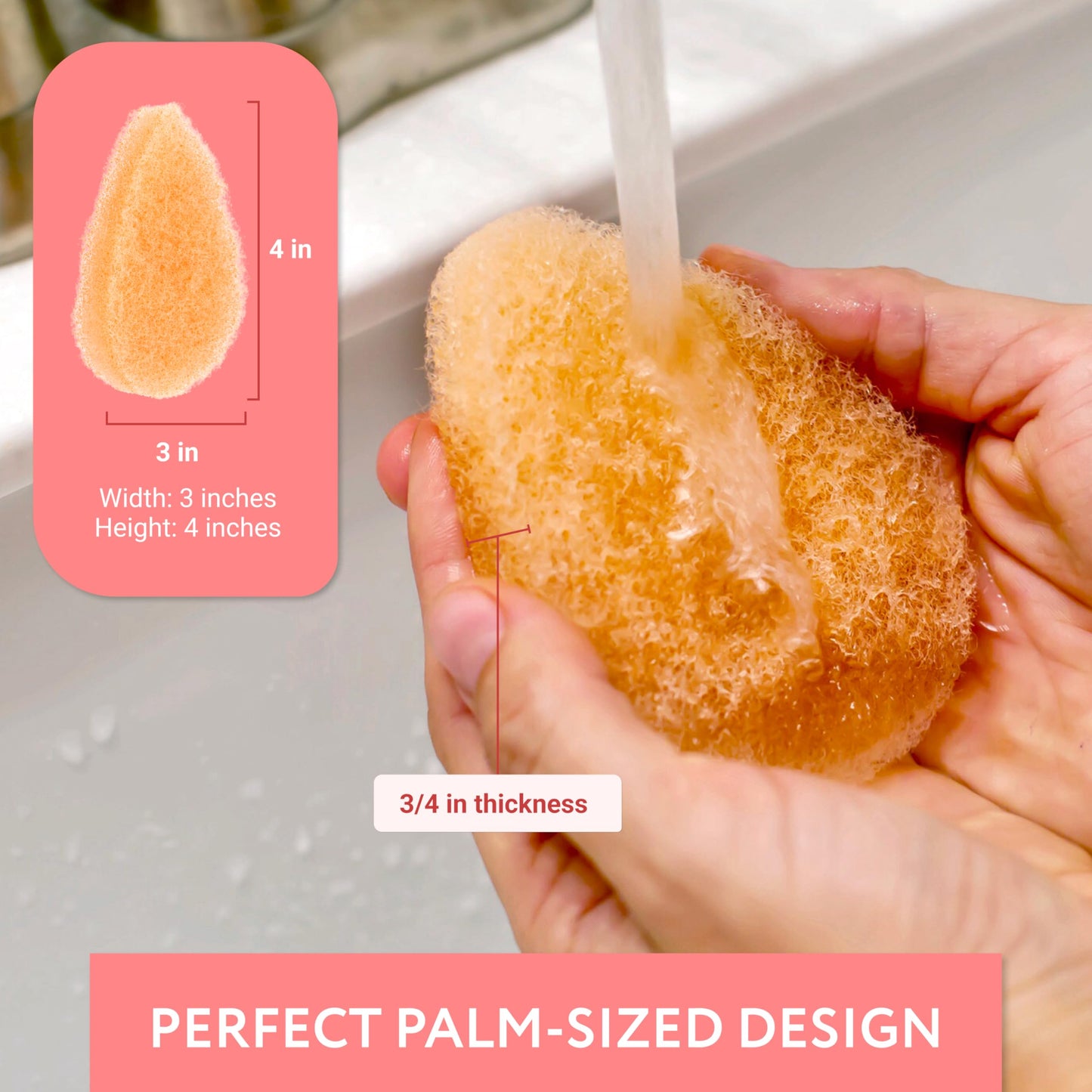 IMPRESA Face Scrubber Exfoliator Sponges - Regular Puff - Natural Medical-Grade Foam - 10 Pack Reusable Exfoliating Pads - Deep Cleanse & Dead Skin Removal - Normal to Oily Skin
