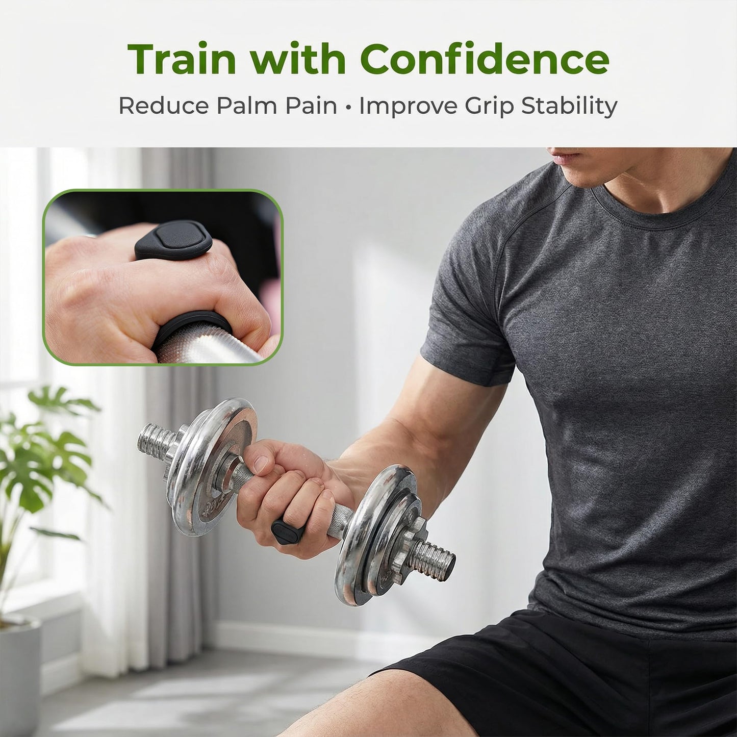 Li&Zhao Workout Grips - Anti-Slip Ergonomic Silicone Lifting Grips with Gym Grips Anti-Slip Technology, 4-Piece Gym Hand Protector for Weight Lifting, Pull-Ups, Gloves for Women and Men