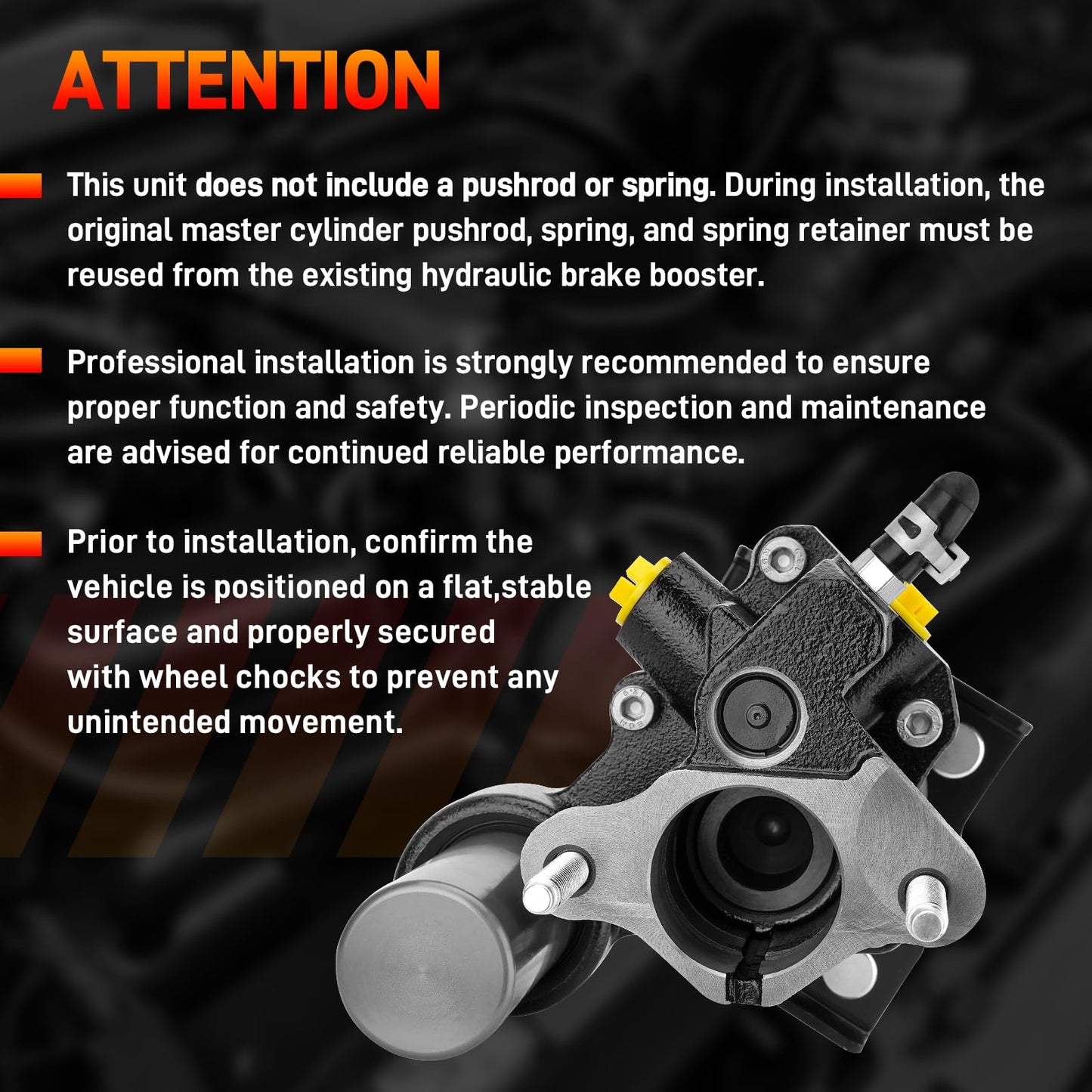 52-7416 Hydraulic Power Brake Booster Compatible with Ram 2500 3500 4000 4500 5500 2011-2018, 4.7L 5.7L 6.4L 6.7L V8, Replace # 52013874AC, 52013874AD, 52013874AE, 52013874AF, 68144663AA
