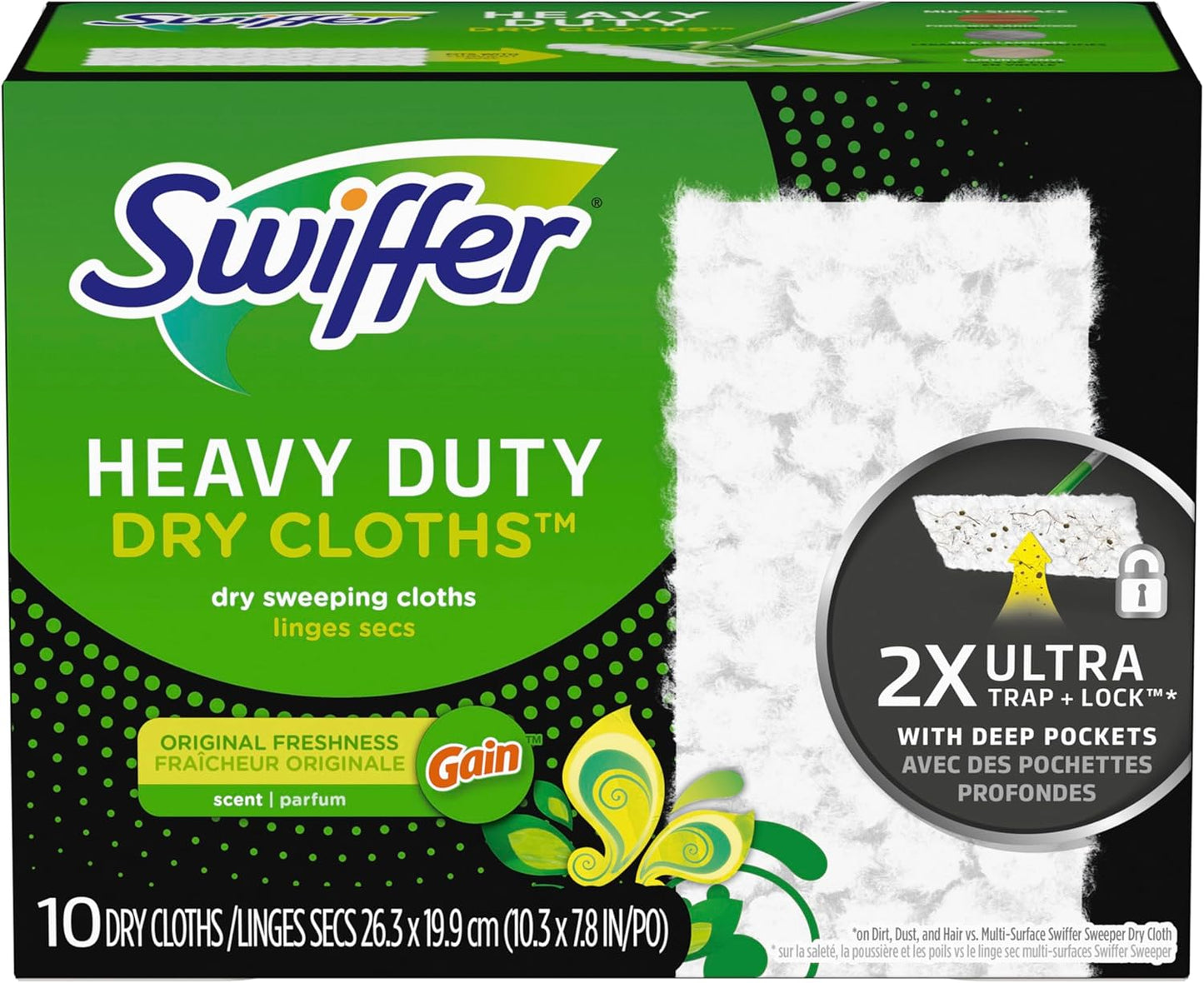 Swiffer Sweep + Mop Dry Pads Refill - Heavy Duty Multi-Surface Floor Cleaner Wipes | 40 Count