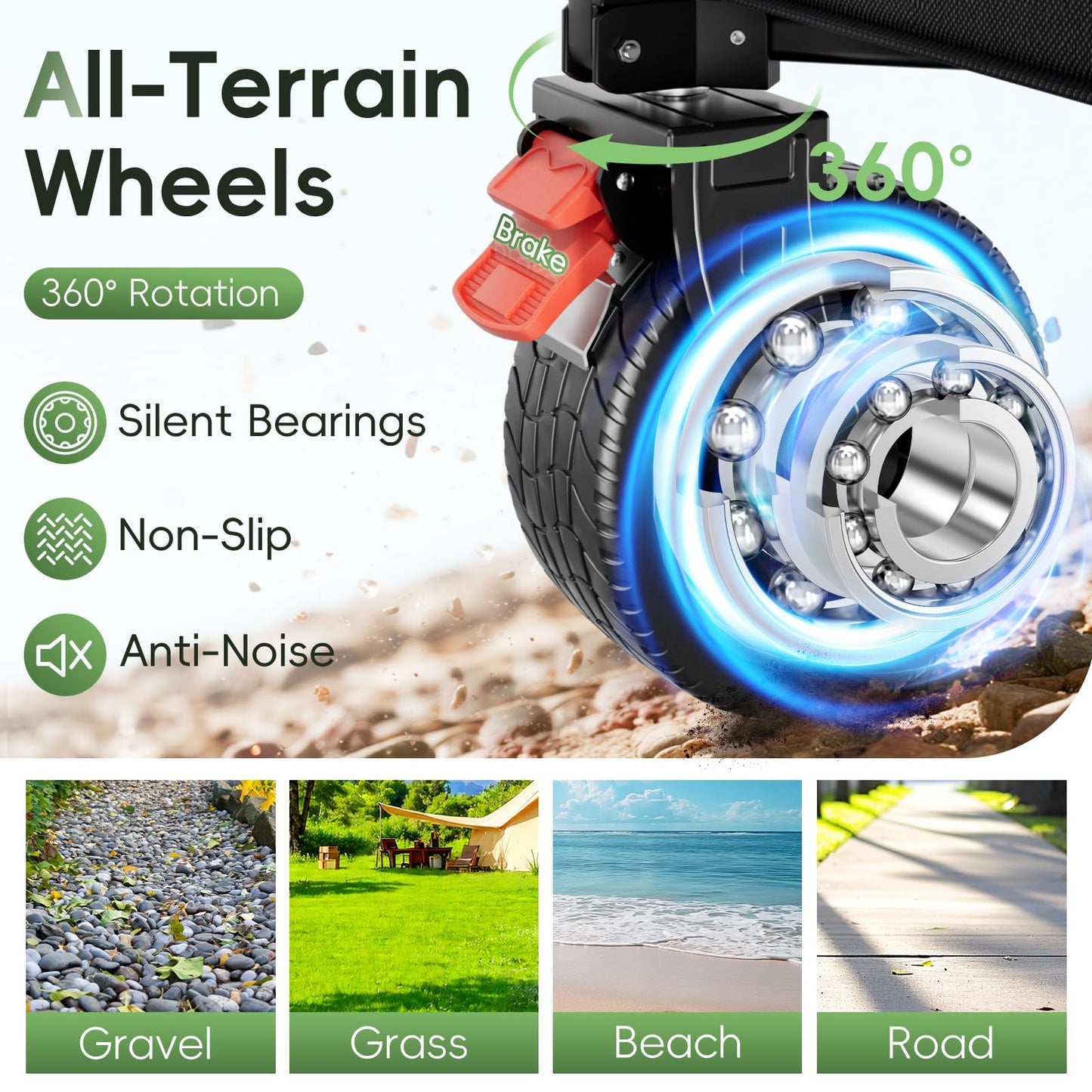 46" L Collapsible Foldable Extended Wagon, 500LB Weight Capacity with 280L Heavy Duty Folding Cart,Utility Wagon with All-Terrain Beach Wheel & Drink Holders,Black