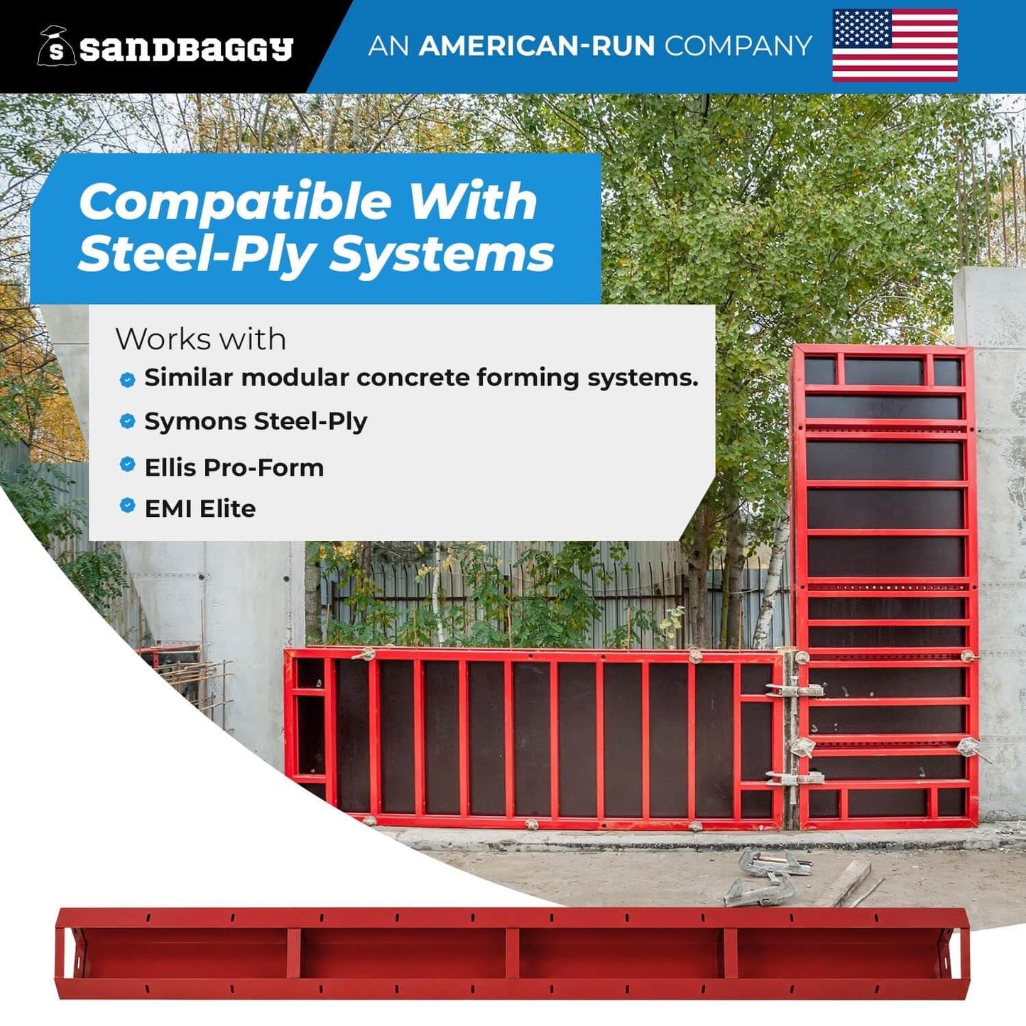 6" x 6" x 8 ft Inside Corners for Steel-Ply Concrete Forms - Sandbaggy (10, 6" x 6" x 8 ft)