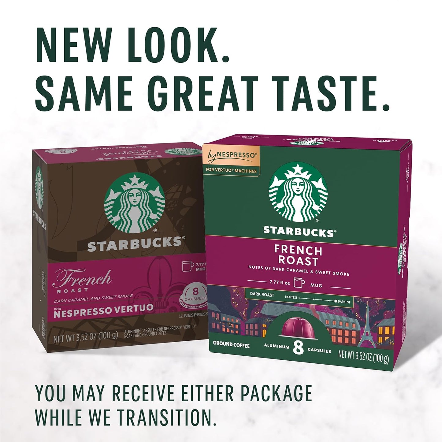 Starbucks by Nespresso Vertuo Coffee Pods - French Roast Dark Roast, 32-Count, Brews 7.8 Oz.