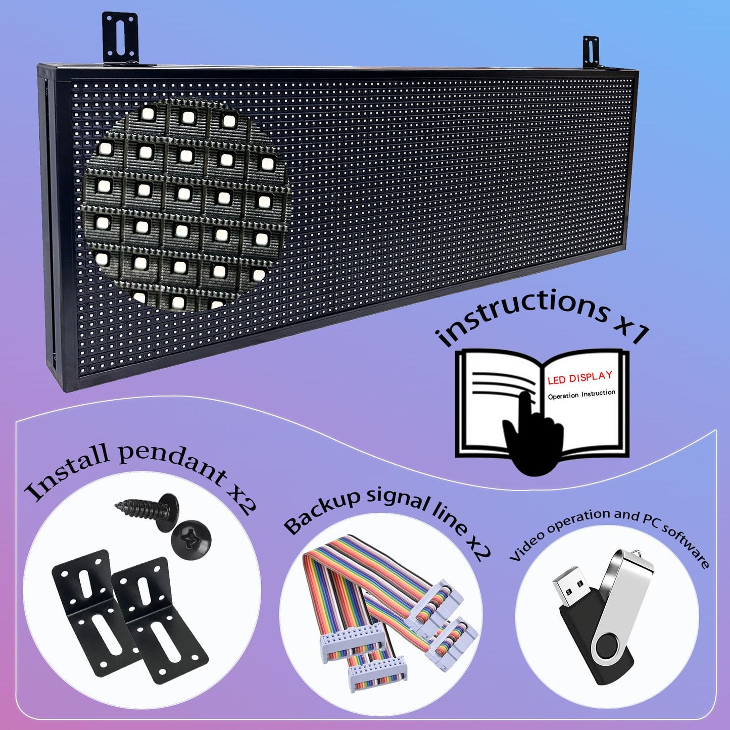 P10 Scrolling Led Sign Programmable Display Digital Sign Outdoor Message Board Led Open Signs For Business Custom Banner Word Light Advertising Wifi Control High Brightness Neon 39"X14"