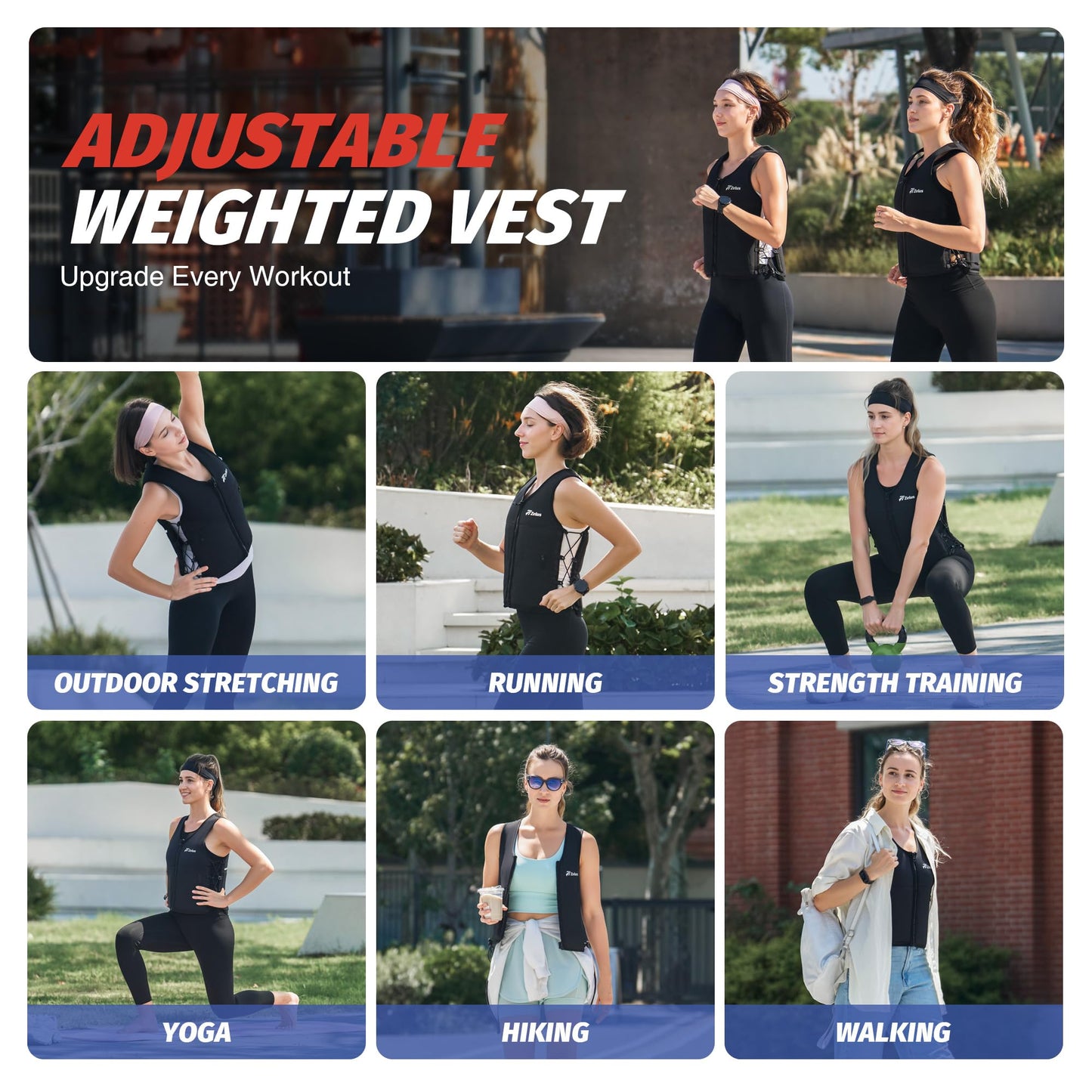 ZELUS Weighted Vest Woman, Adjustable Weighted Vest 1-10lb/ 1-15lb with Removable Z-Fit Soft Iron Weights, for Weight Loss Running Walking Rucking Strength Training, Reflective & Pocket Design