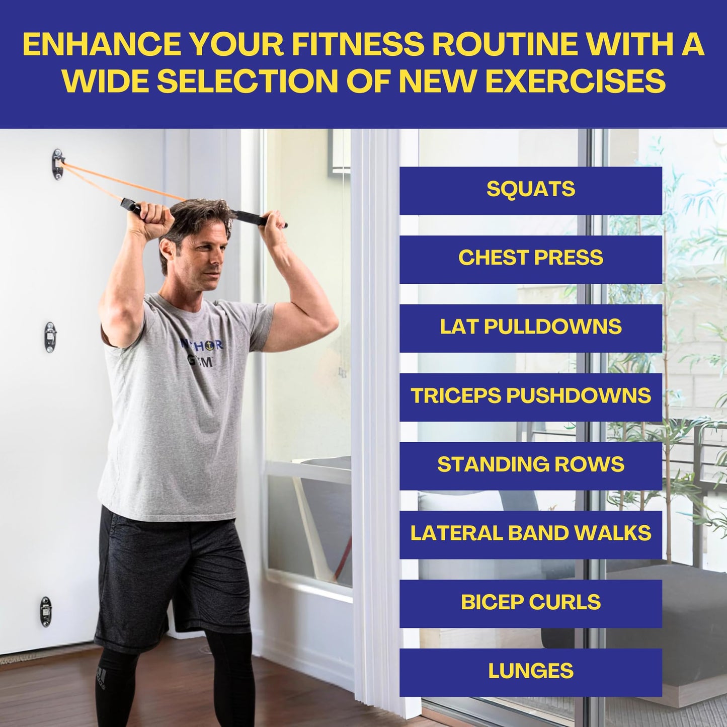 Anchor Gym Mini H1 (Set of 3) - Resistance Band Wall Anchors for Home Workouts | Wall Mount Anchor for Resistance Bands, Stretch Straps & Suspension Trainers