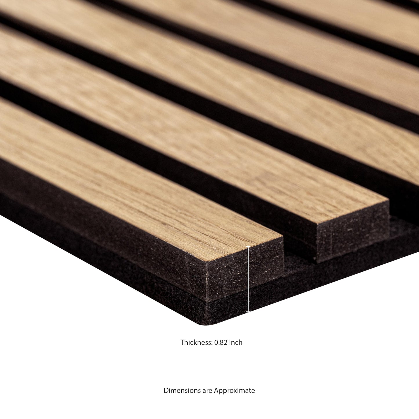 MSI 4-Pack Acoustic Wood Slat Wall Panels for Interior Decor, 3D Fluted Sound Absorbing Wood Paneling for Accent Wall Ceiling Kitchen Living Room Bedroom, Eco-Friendly MDF - 9.5 in. x 94.5 in. Natural