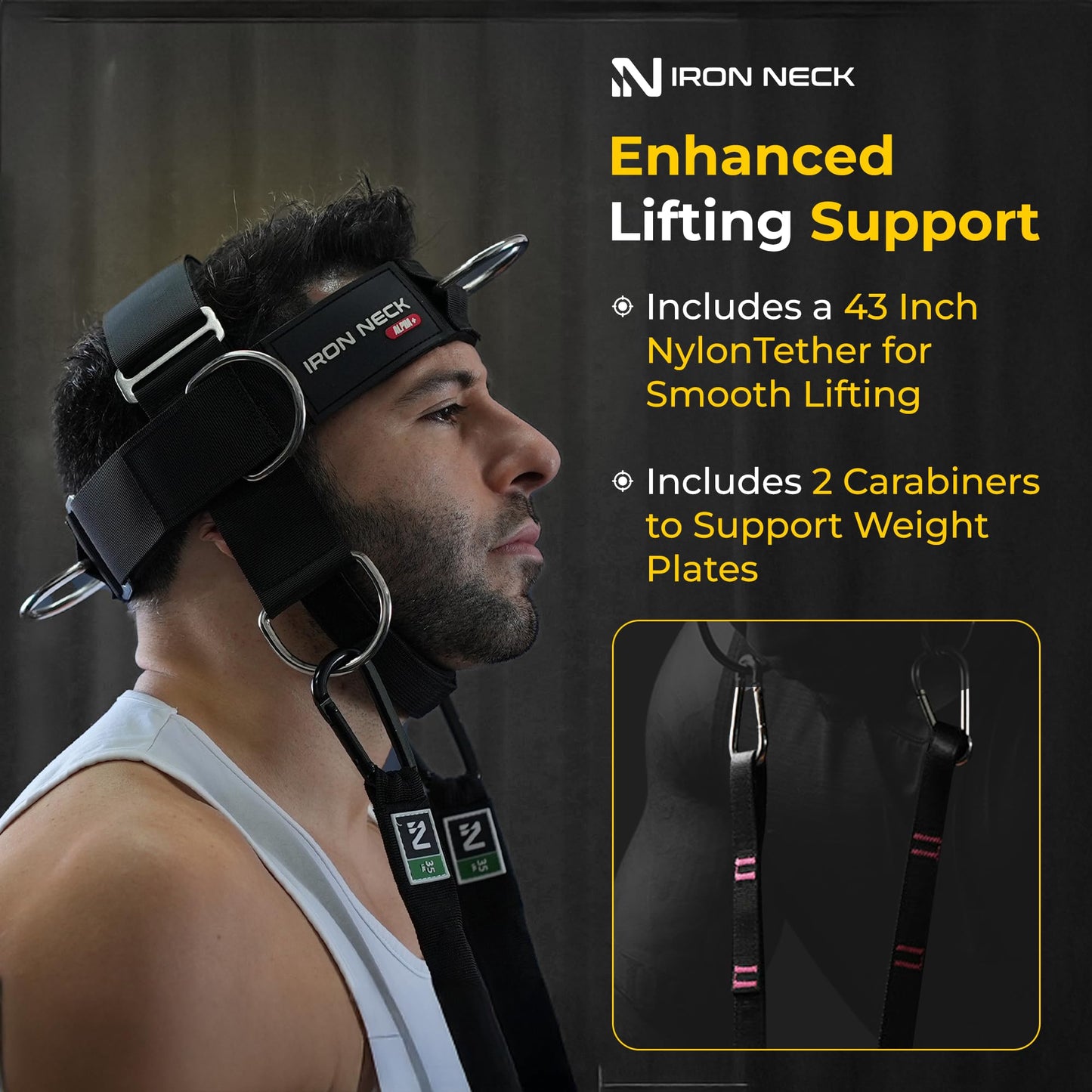 Iron Neck Neck Trainer, Exerciser, & Strengthener with Adjustable Head and Chin Strap - Portable Head Harness for Weight Lifting, Home, & Gym Use - Exercise & Workout Equipment (Rafa, Red)