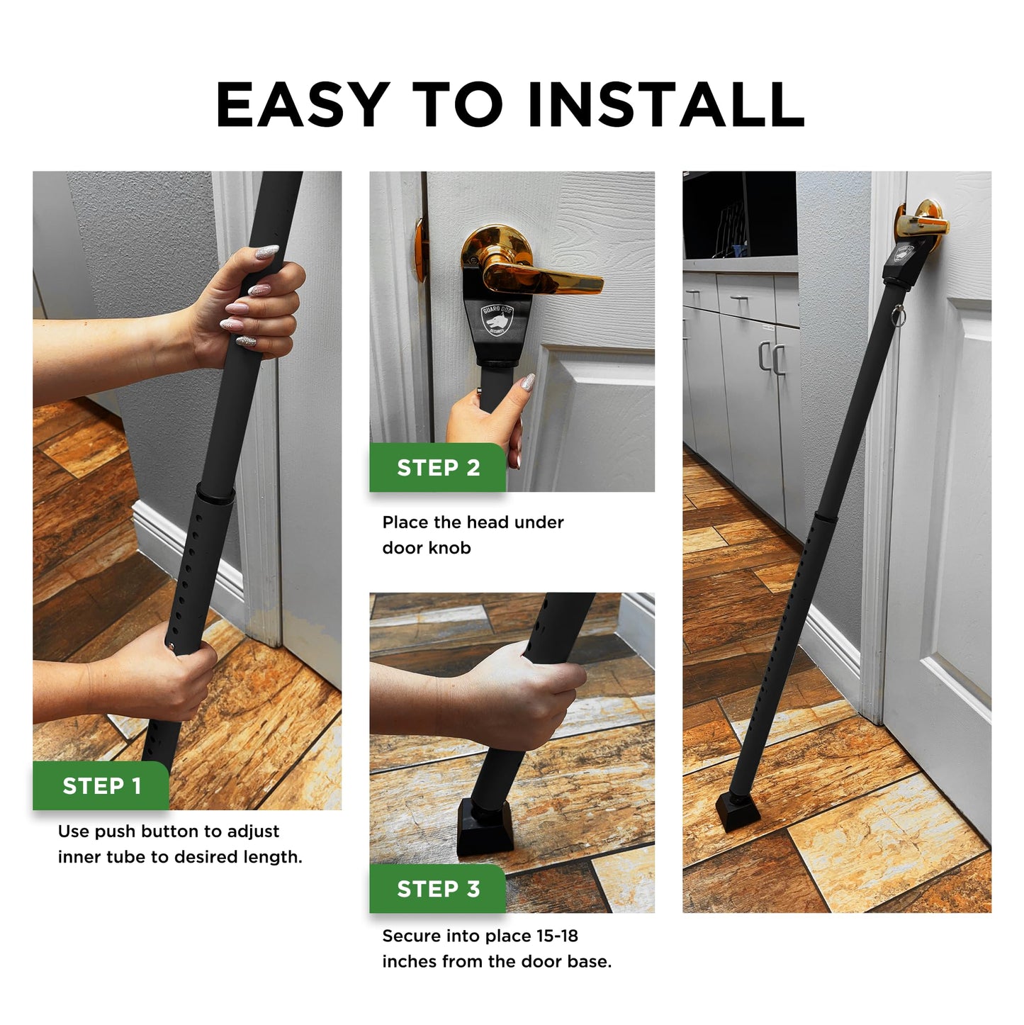 Sliding Door Security Bar, Door Jammer 2-in-1 Adjustable, Door Stoppers Security – 40 Different Adjustments, by Guard Dog Security